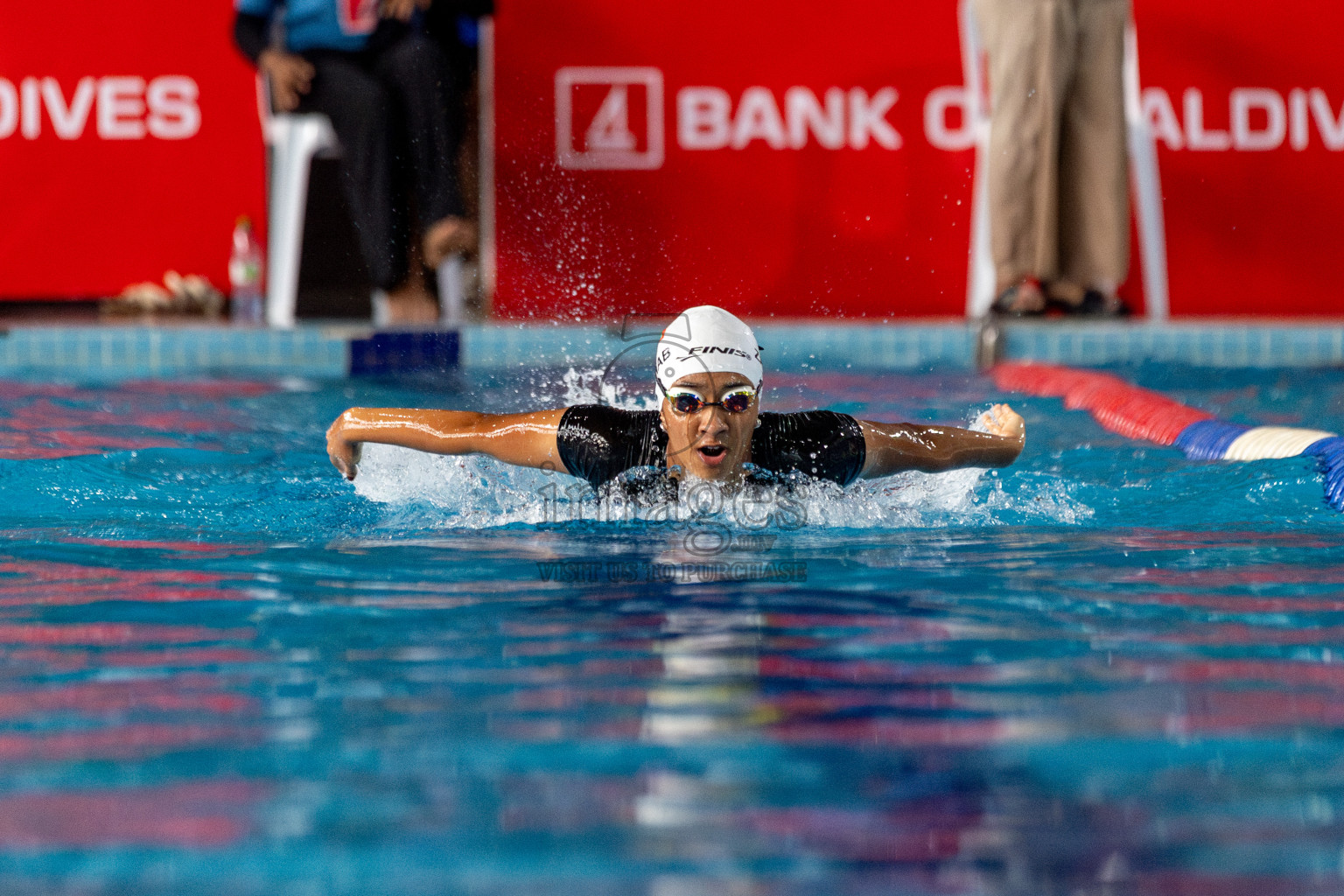 Day 3 of National Swimming Competition 2024 held in Hulhumale', Maldives on Sunday, 15th December 2024. Photos: Hassan Simah / images.mv