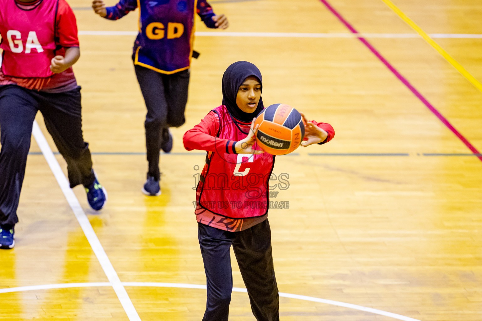 Day 8 of 25th Inter-School Netball Tournament was held in Social Center at Male', Maldives on Sunday, 18th August 2024. Photos: Nausham Waheed / images.mv