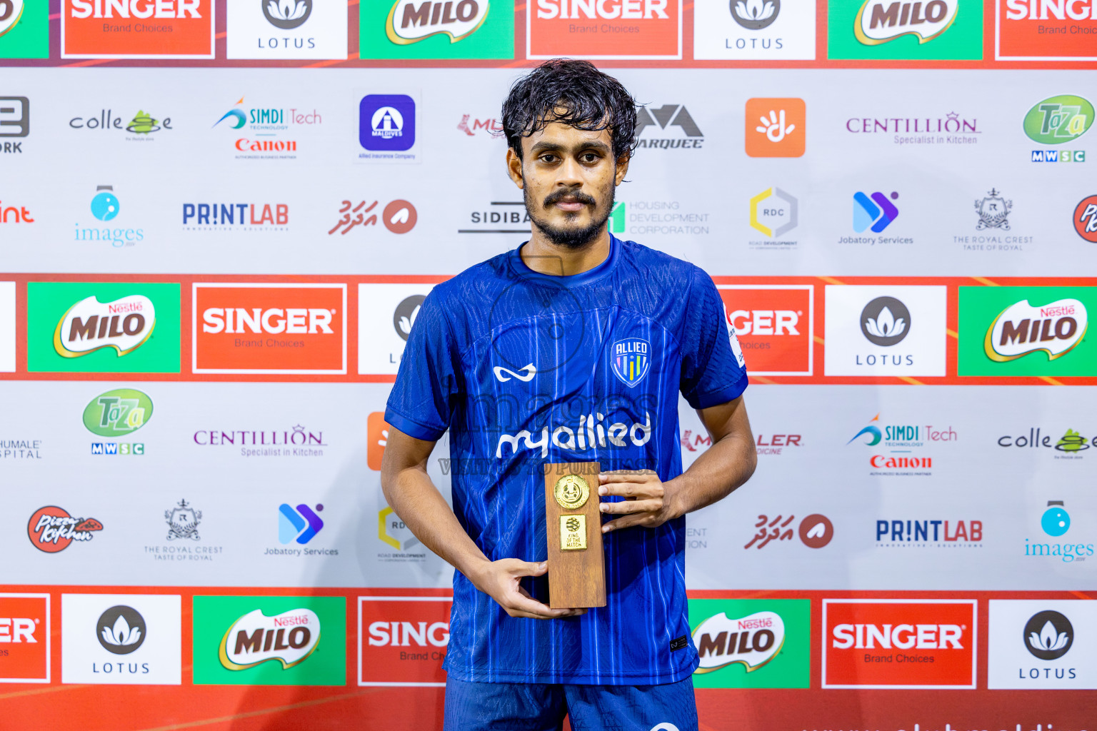 CLUB FEN vs TEAM ALLIED in Club Maldives Cup 2024 held in Rehendi Futsal Ground, Hulhumale', Maldives on Tuesday, 1st October 2024. Photos: Nausham Waheed / images.mv