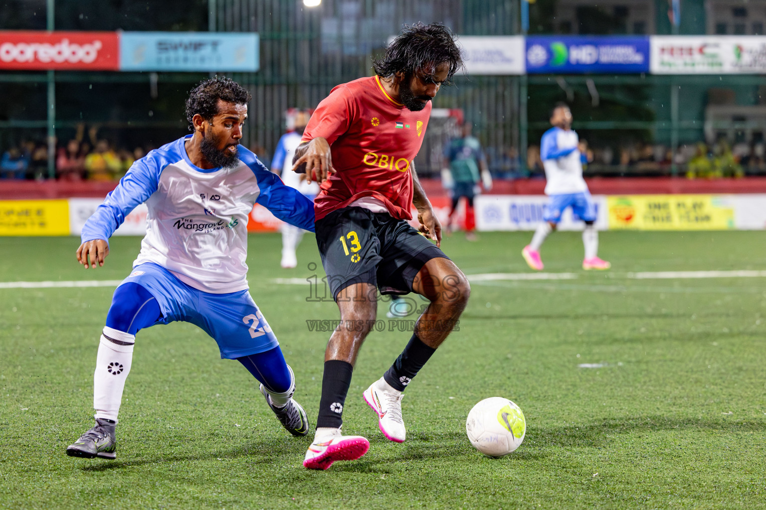 Dh. Kudahuvadhoo VS N. Kendhikulhudhoo in Round of 16 on Day 40 of Golden Futsal Challenge 2024 which was held on Tuesday, 27th February 2024, in Hulhumale', Maldives Photos: Hassan Simah / images.mv