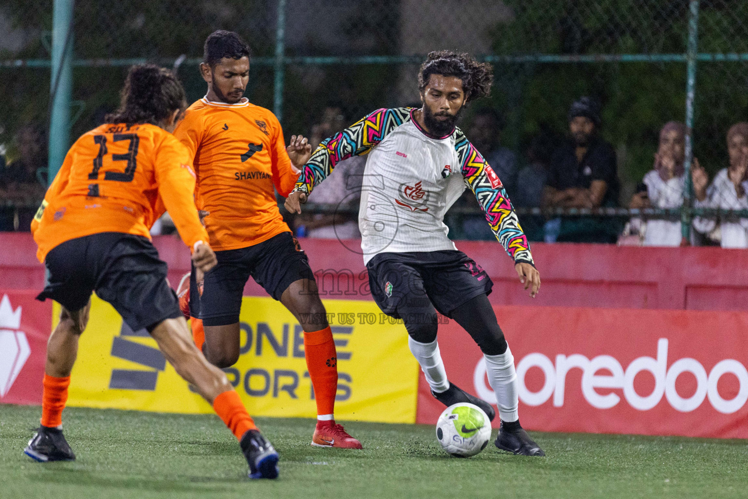 Th Hirilandhoo vs Th Madifushi in Day 15 of Golden Futsal Challenge 2024 was held on Monday, 29th January 2024, in Hulhumale', Maldives Photos: Nausham Waheed / images.mv