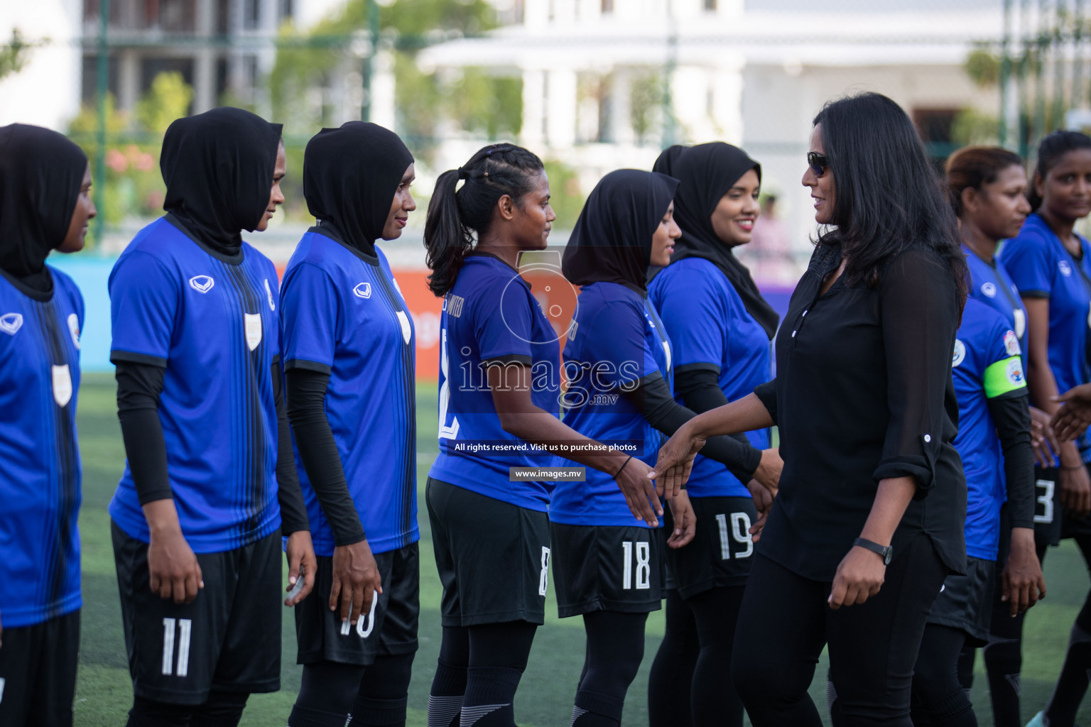 Maldives Ports Limited vs Dhivehi Sifainge Club in the semi finals of 18/30 Women's Futsal Fiesta 2019 on 27th April 2019, held in Hulhumale