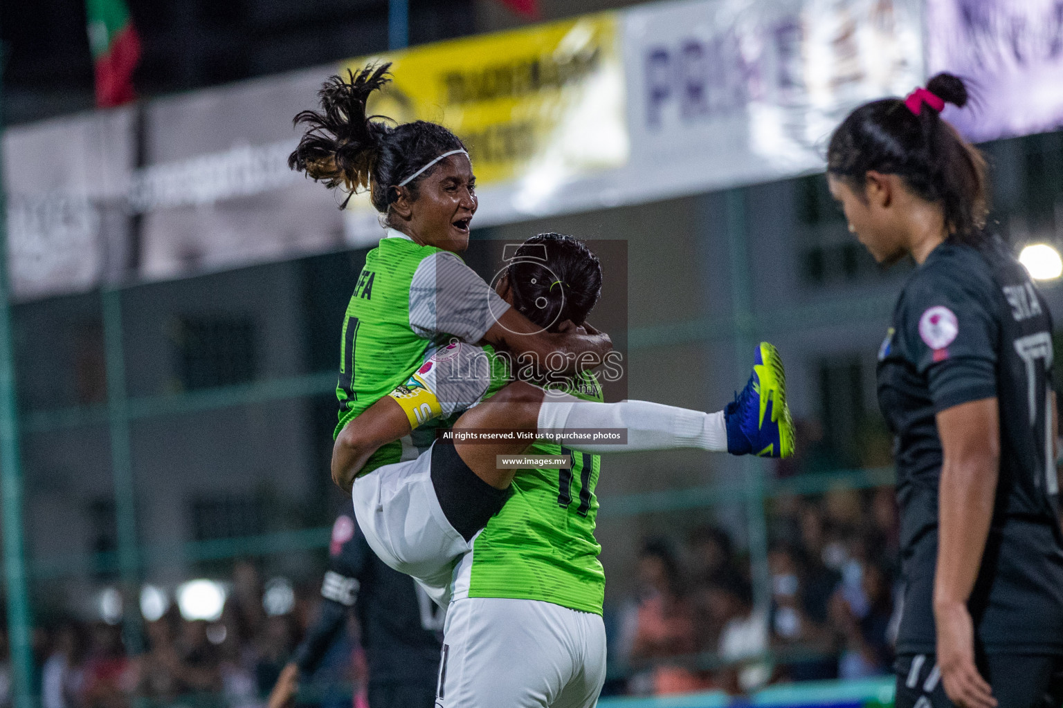 Club WAMCO vs DSC in the Semi Finals of 18/30 Women's Futsal Fiesta 2021 held in Hulhumale, Maldives on 14th December 2021. Photos: Ismail Thoriq / images.mv