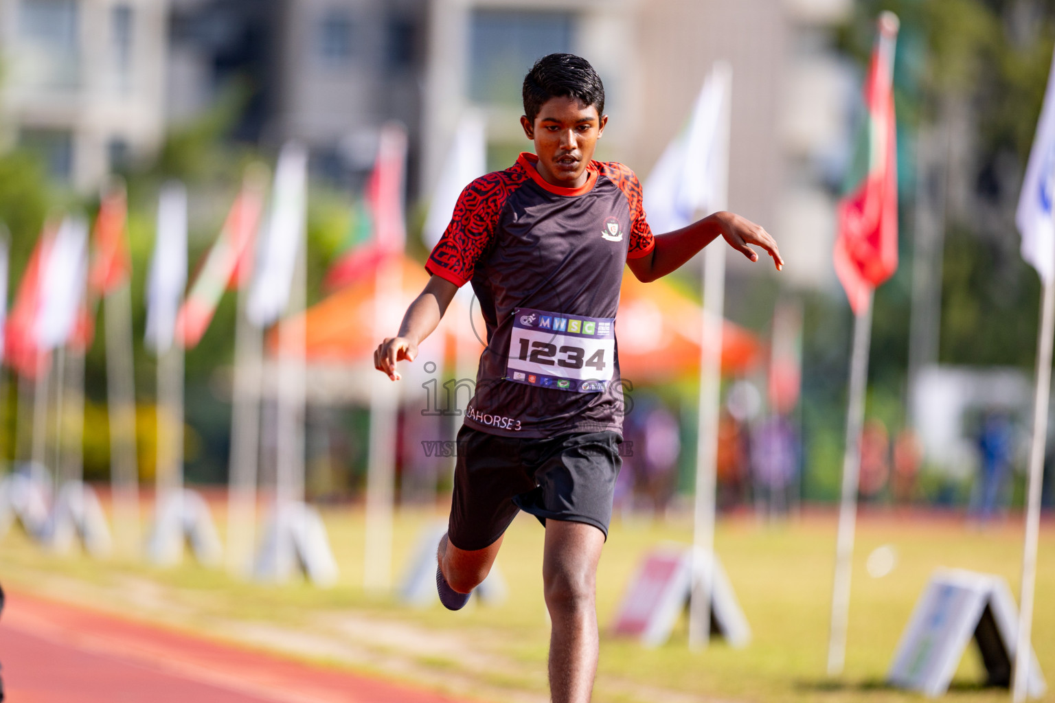 Day 3 of MWSC Interschool Athletics Championships 2024 held in Hulhumale Running Track, Hulhumale, Maldives on Monday, 11th November 2024. 
Photos by: Hassan Simah / Images.mv