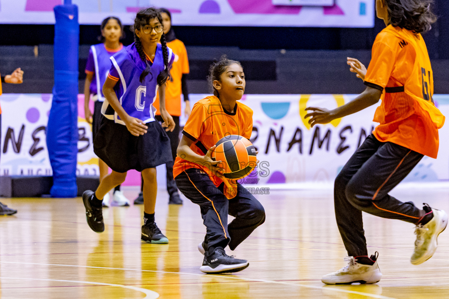 Day 8 of 25th Inter-School Netball Tournament was held in Social Center at Male', Maldives on Sunday, 18th August 2024. Photos: Nausham Waheed / images.mv