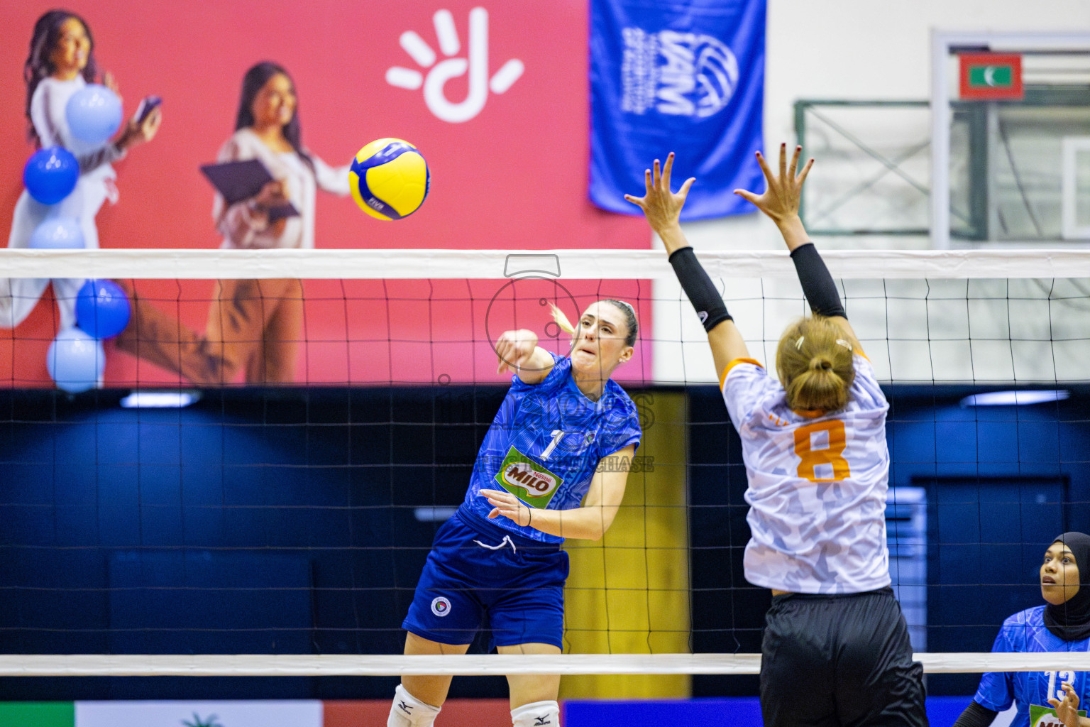 Police Club vs Flexor Sports Club in the National Volleyball League 2025 - Women's Division held in Male', Maldives on Saturday, 19th April 2025 at Social Center Indoor Hall Photos 
By: Hassan Simah / images.mv