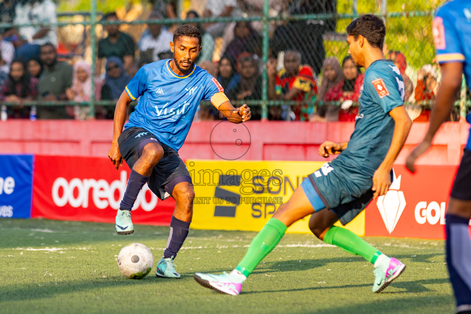 K. Maafushi vs K. Guraidhoo in Day 19 of Golden Futsal Challenge 2024 was held on Friday, 2nd February 2024 in Hulhumale', Maldives 
Photos: Hassan Simah / images.mv