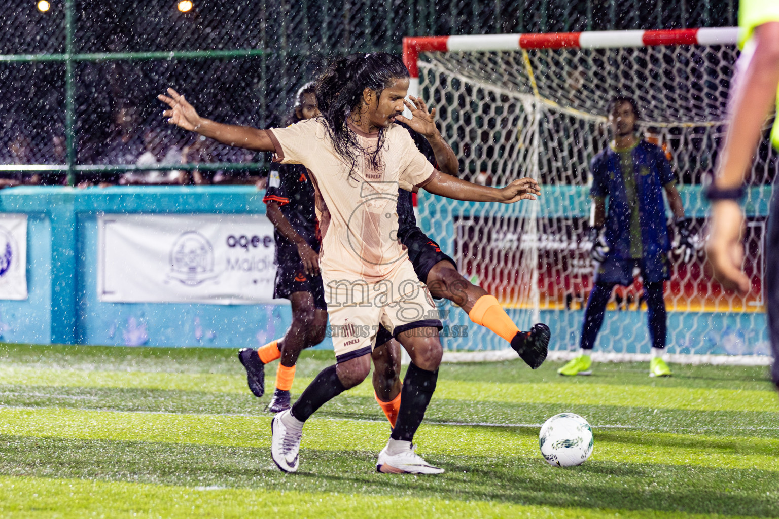 The Dee Ess Kay vs Dee Cee Jay Sc in Day 3 of Laamehi Dhiggaru Ekuveri Futsal Challenge 2025 was held on Saturday, 26th July 2025, at Dhiggaru Futsal Ground, Dhiggaru, Maldives Photos: Areef Adam / images.mv