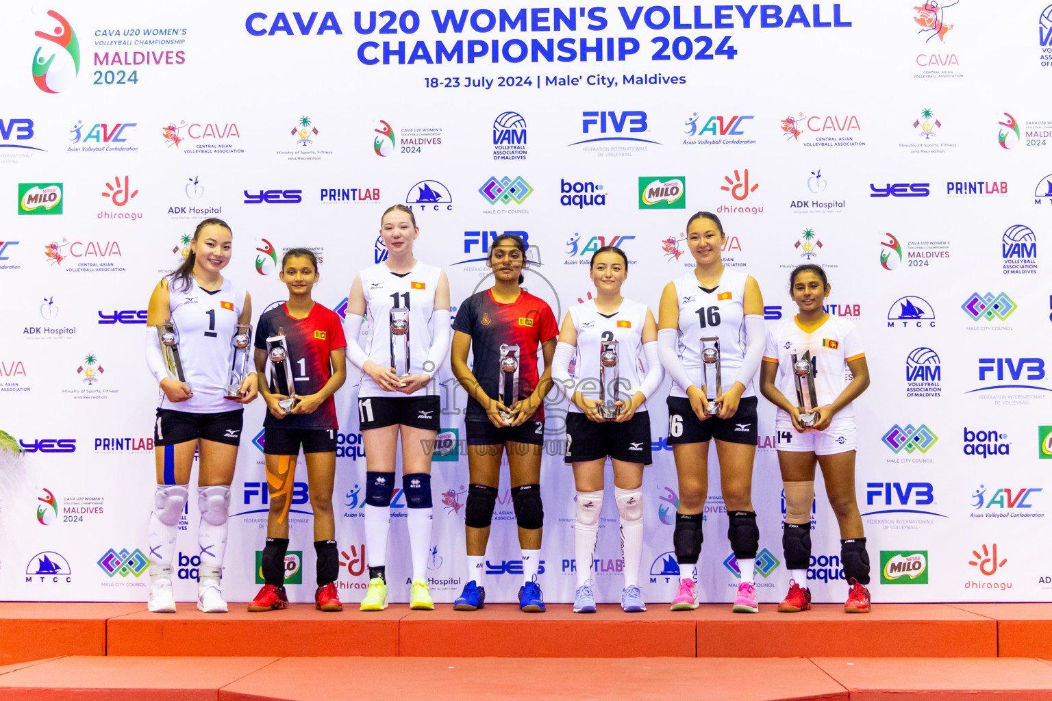 Kyrgyzstan vs Sri Lanka in Final of CAVA U20 Woman's Volleyball Championship 2024 was held in Social Center, Male', Maldives on 23rd July 2024. Photos: Nausham Waheed / images.mv