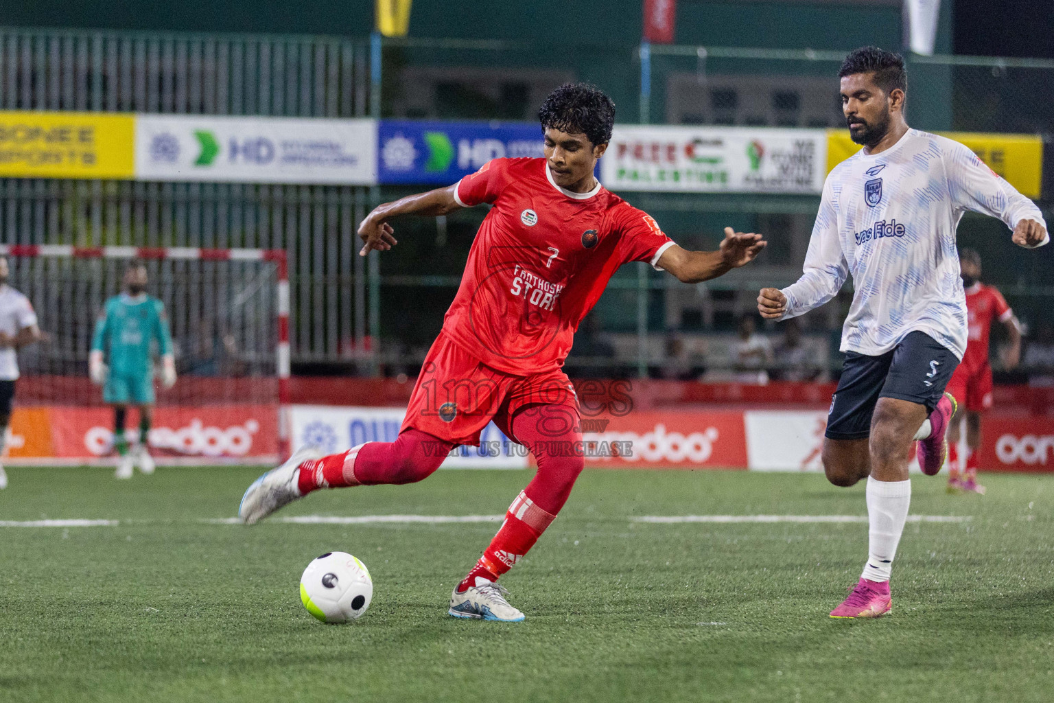 F Dharanboodhoo vs F Nilandhoo in Day 17 of Golden Futsal Challenge 2024 was held on Wednesday, 31st January 2024, in Hulhumale', Maldives Photos: Nausham Waheed / images.mv