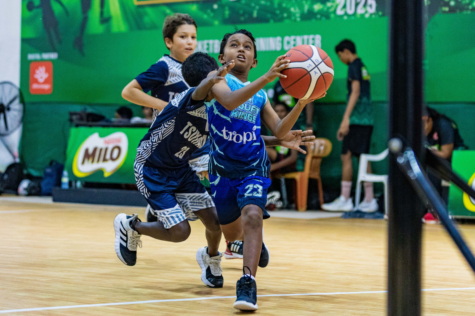 Day 3 of Milo 5 x 5 Junior Challenge 2025 - Basketball tournament held in Basketball Training Center, Male', Maldives on Saturday, 11th October 2025. Photos by: Nausham Waheed, Areef Adam / Images.mv