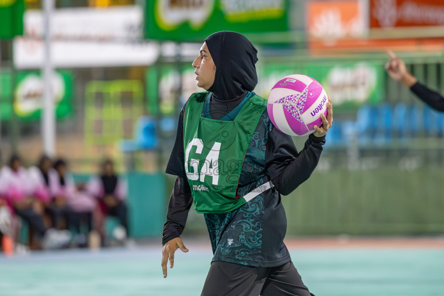 Xenith Sports Club vs N Sports Academy in Division 2 of National Netball Tournament 2025 held in Ekuveni Netball Court at Male', Maldives on Friday, 23rd May 2025. Photos: Mohamed Mahfooz Moosa / images.mv