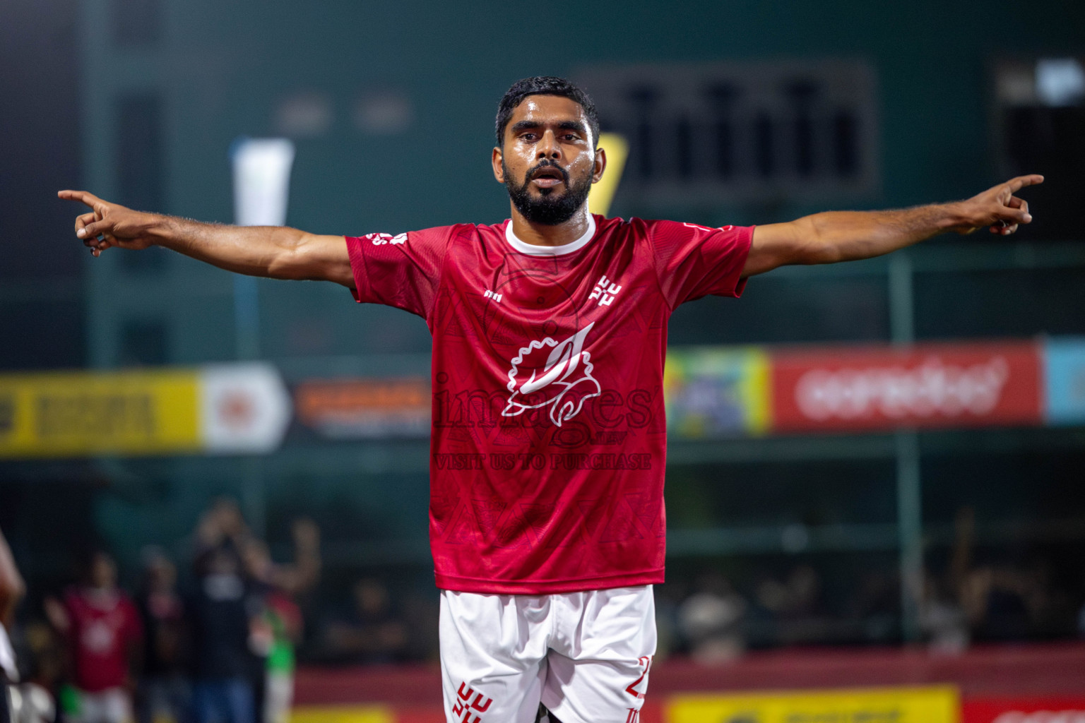 K. Maafushi vs K. Kaashidhoo in Day 28 of Golden Futsal Challenge 2024 was held on Sunday , 11th February 2024 in Hulhumale', Maldives Photos: Mohamed Mahfooz Moosa / images.mv