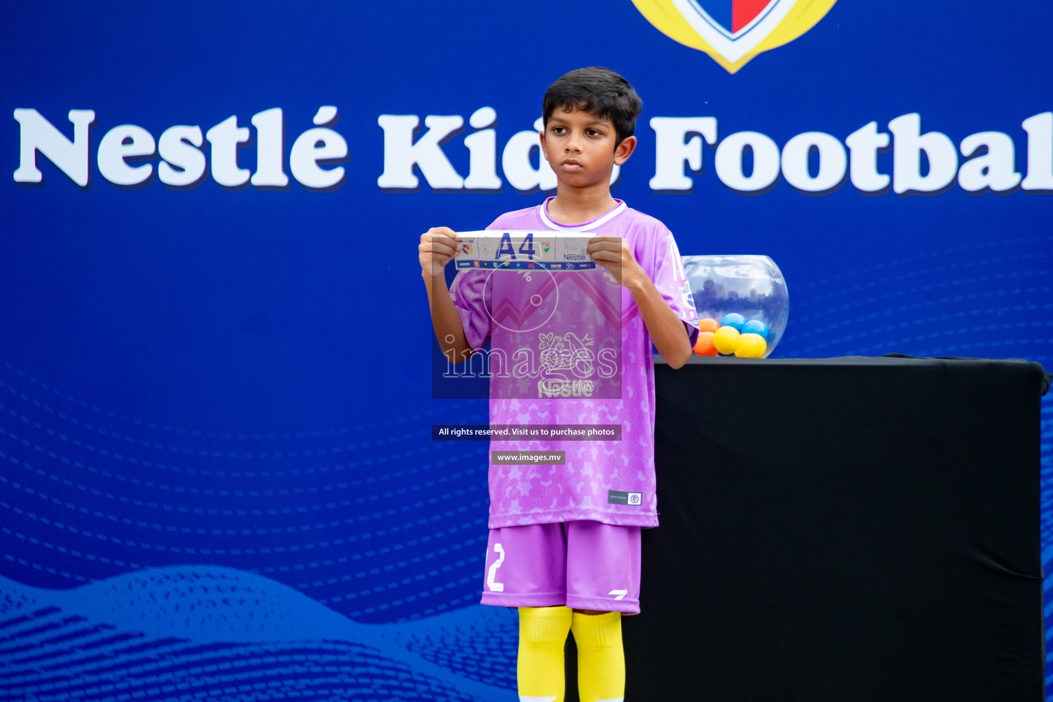 Draw Ceremony of Nestle' Kids Football Fiesta 2023 held in Artificial Beach, Male', Maldives on Saturday, 7th October 2023