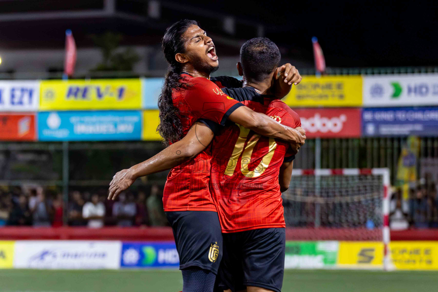 L. Gan VS B. Eydhafushi in the Finals of Golden Futsal Challenge 2024 which was held on Thursday, 7th March 2024, in Hulhumale', Maldives. 
Photos: Hassan Simah / images.mv