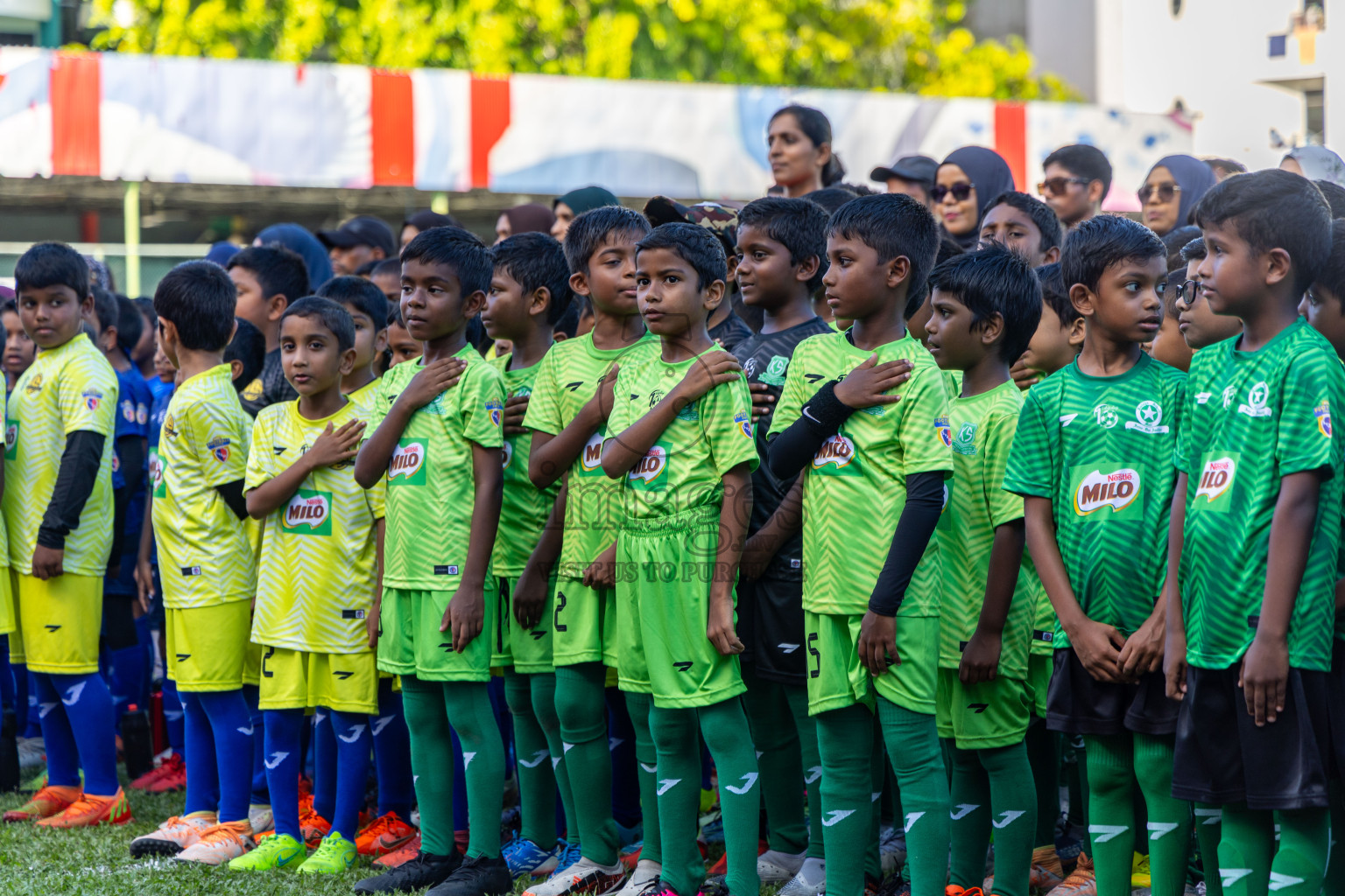 Day 1 of MILO Kids Football Fiesta was held at National Stadium in Male', Maldives on Friday, 23rd February 2024. Photos: Hassan Simah / images.mv