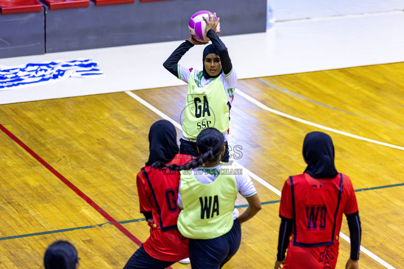 Club Matrix vs Club Green Streets in Division 1 of National Netball Tournament 2025 held in Ekuveni Netball Court at Male', Maldives on Saturday, 24th May 2025. Photos: Hassan Simah / images.mv