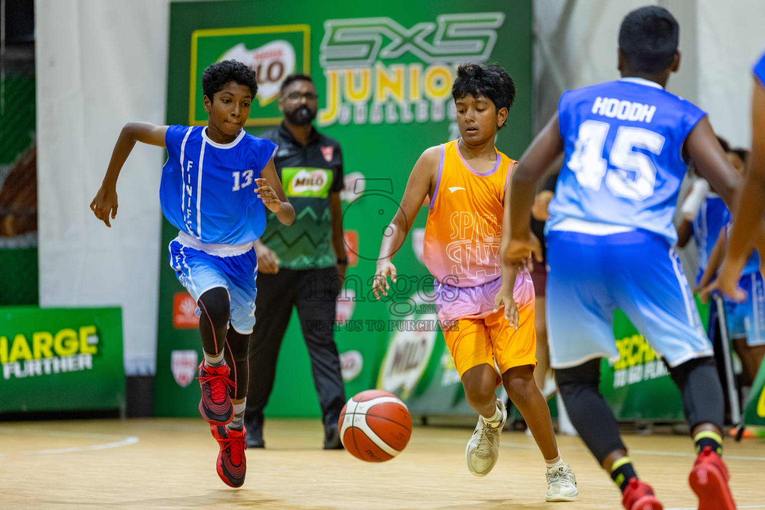 Milo 5 x 5 Junior Challenge 2025 - Basketball tournament held in Basketball Training Center, Male', Maldives on Thursday, 09th October 2025. 
Photo by: Hassan Simah / Images.mv