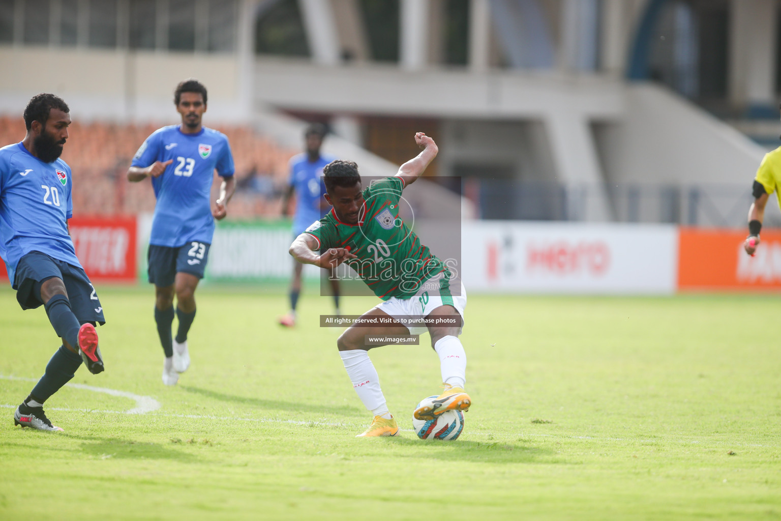 Bangladesh vs Maldives in SAFF Championship 2023 held in Sree Kanteerava Stadium, Bengaluru, India, on Saturday, 25th June 2023. Photos: Nausham Waheed, Hassan Simah / images.mv