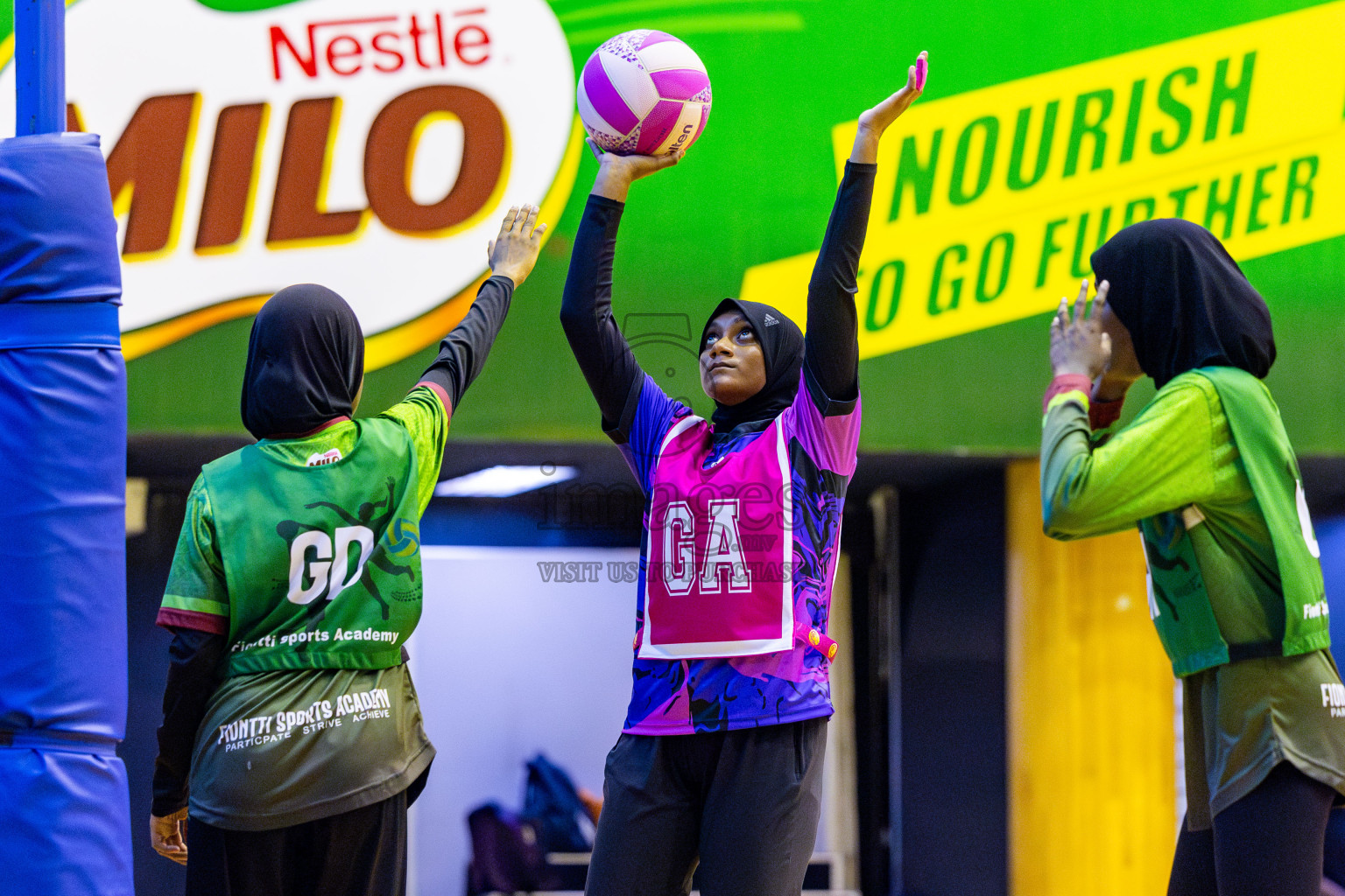 Fiontti Sports Club vs N Sports Academy A U15 Finals of 3rd Netball Junior Championship, held at Social Center on Saturday, 25th January 2025 . Photos: Nausham Waheed / images.mv