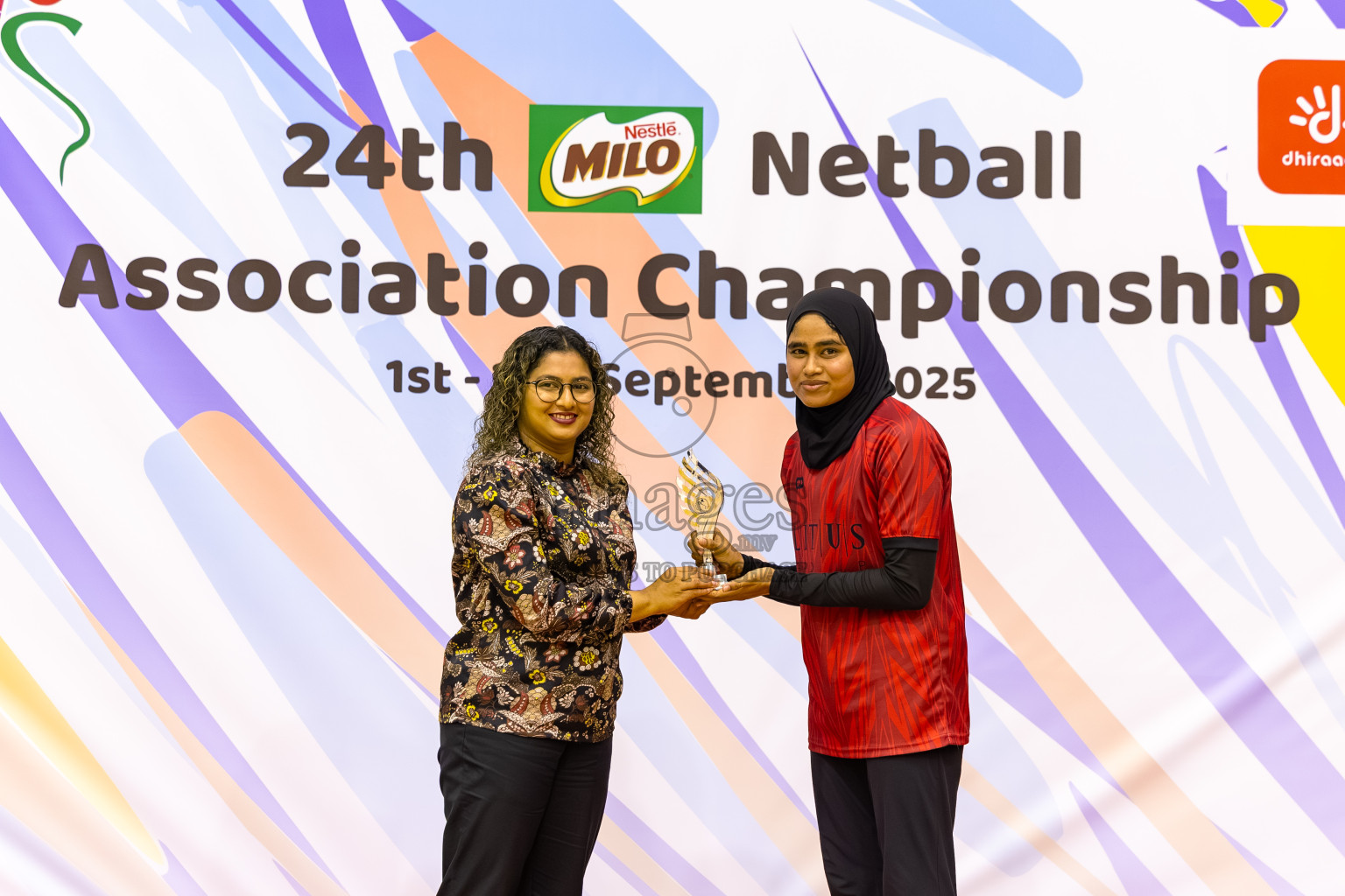 C Matrix vs KYRC in the Final of 24th Milo Netball Association Championship was held in Social Center at Male', Maldives on Thursday, 11th September 2025. Photos: Mohamed Mahfooz Moosa / images.mv