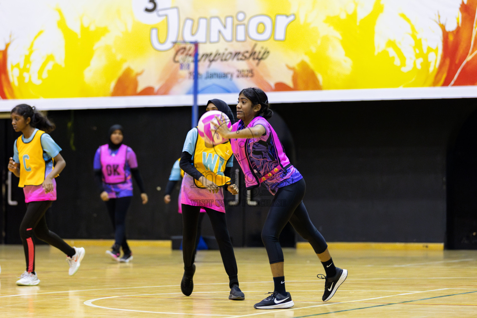 Sports academy A vs Netkids C (U13) in Day 1 of 3rd Junior Championship - Netball association of Maldives, held at Social Center on 19th January 2025 . Photos by Shuu Abdul Sattar / Images.mv