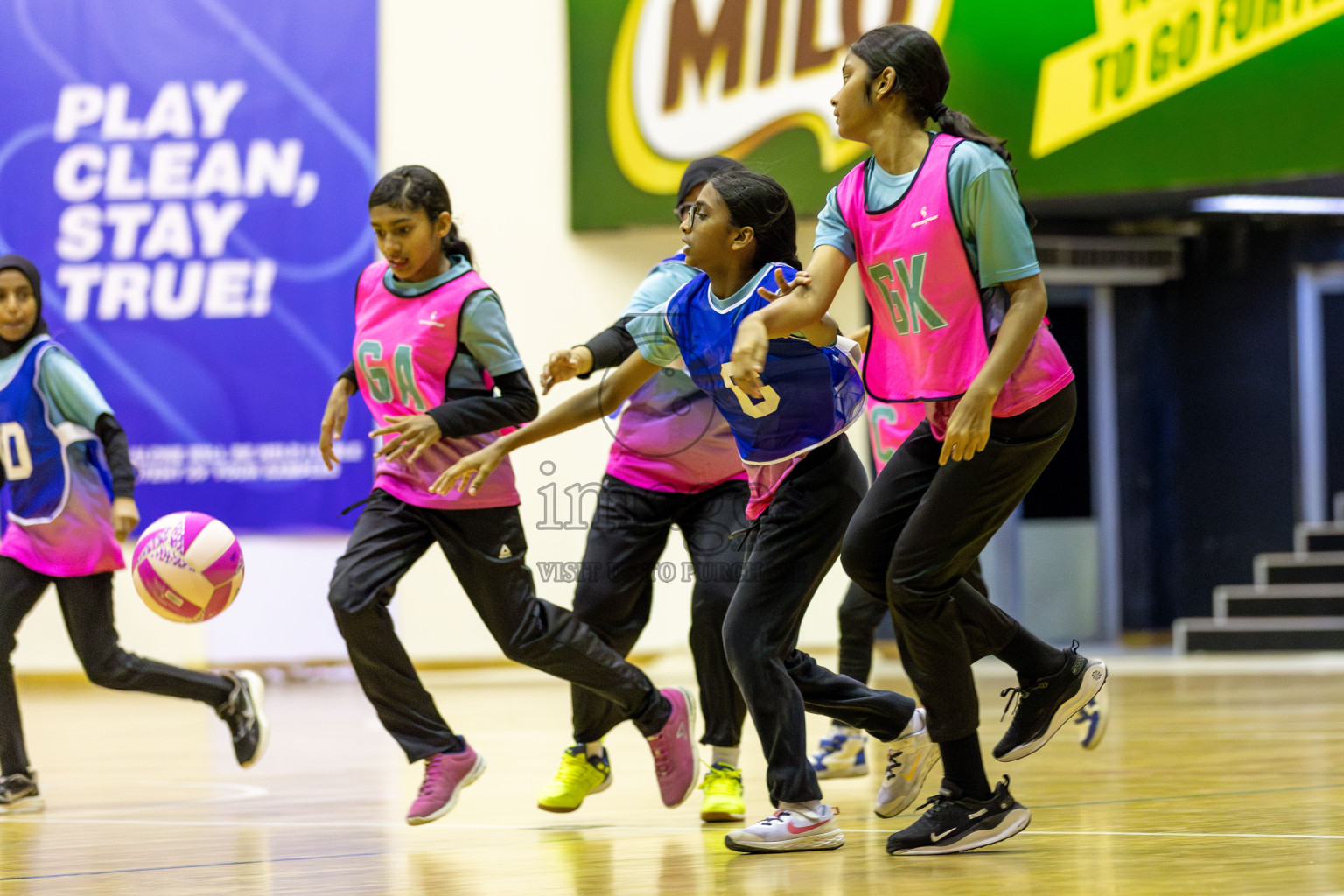 Netkids A vs Netkids B in Day 2 of 3rd Junior Championship - Netball association of Maldives, held at Social Center on Monday 20th January 2025 . Photos by Shuu Abdul Sattar