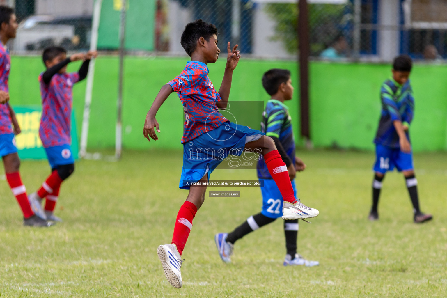 Day 1 of MILO Academy Championship 2023 (U12) was held in Henveiru Football Grounds, Male', Maldives, on Friday, 18th August 2023. Photos: Mohamed Mahfooz Moosa / images.mv