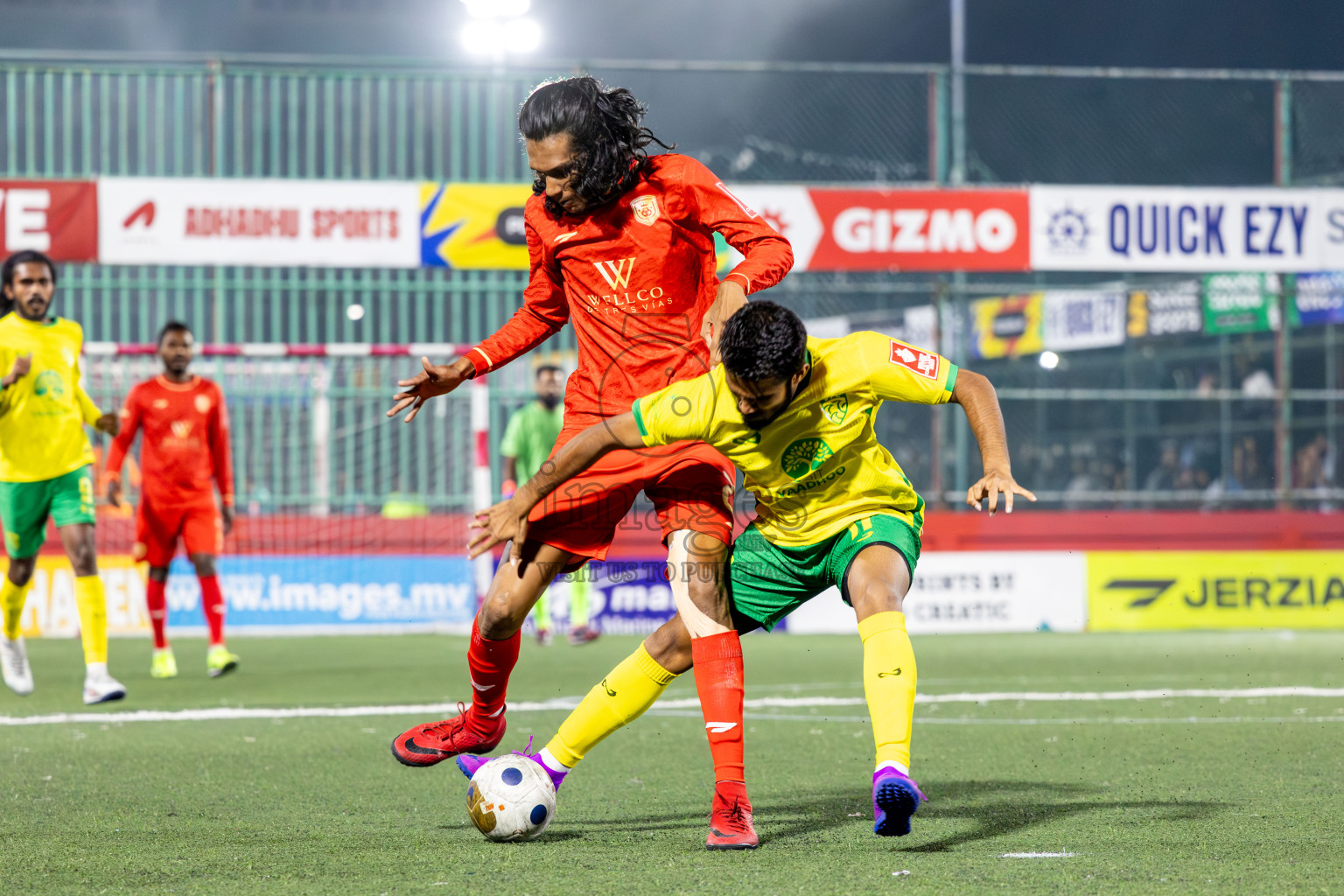 Gdh Vaadhoo vs GA Dhevvadhoo in zone round on Day 32 of Golden Futsal Challenge 2025 was held on Wednesday , 5th February 2025, in Hulhumale', Maldives. Photos: Nausham Waheed / images.mv