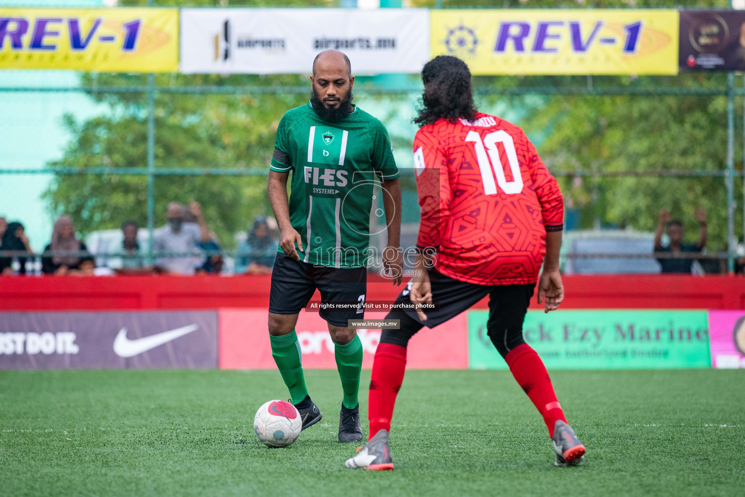 M. Maduvvari vs M. Kolhufushi in Day 6 of Golden Futsal Challenge 2023 on 10 February 2023 in Hulhumale, Male, Maldives