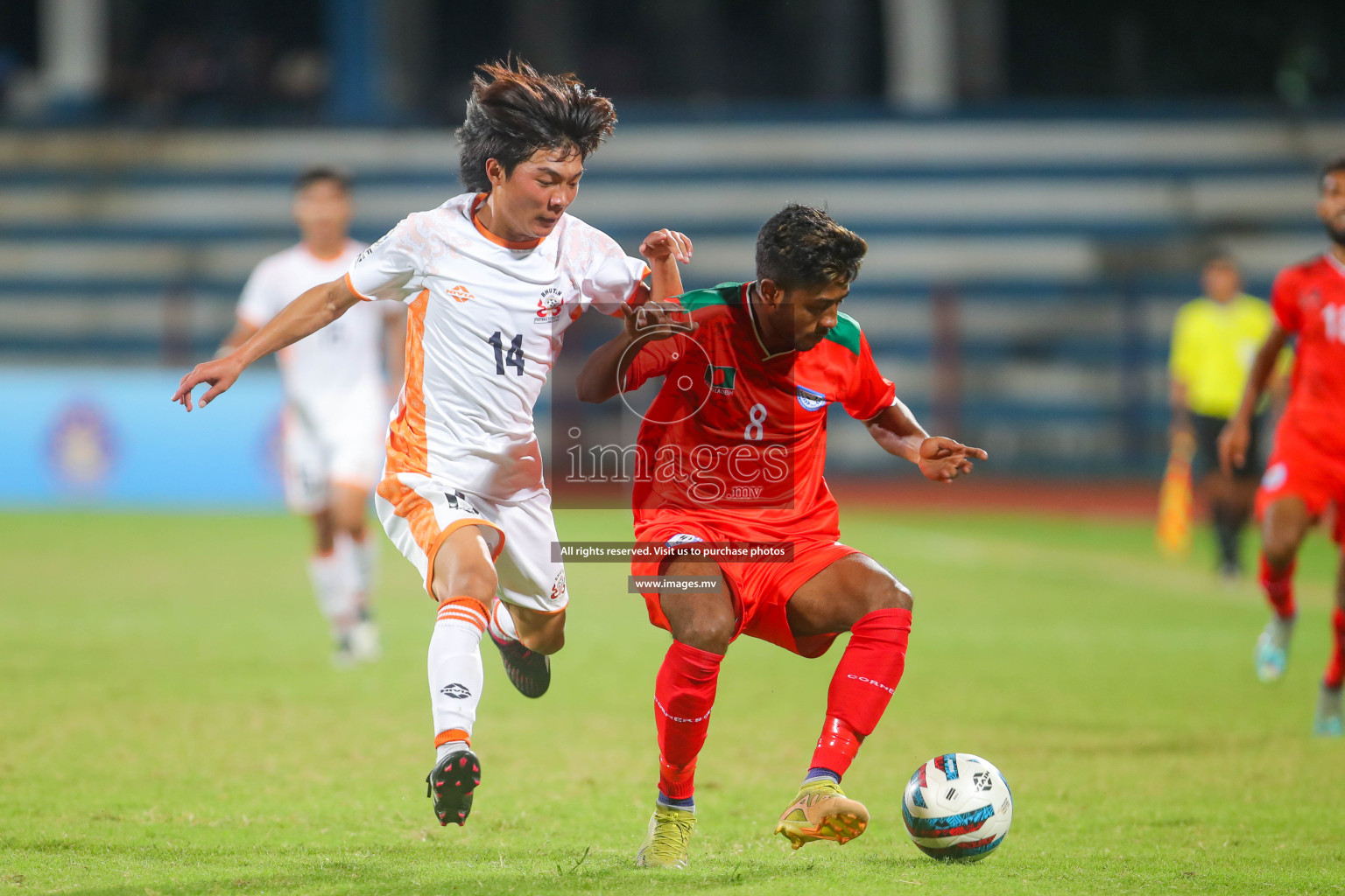 Bhutan vs Bangladesh in SAFF Championship 2023 held in Sree Kanteerava Stadium, Bengaluru, India, on Wednesday, 28th June 2023. Photos: Hassan Simah / images.mv