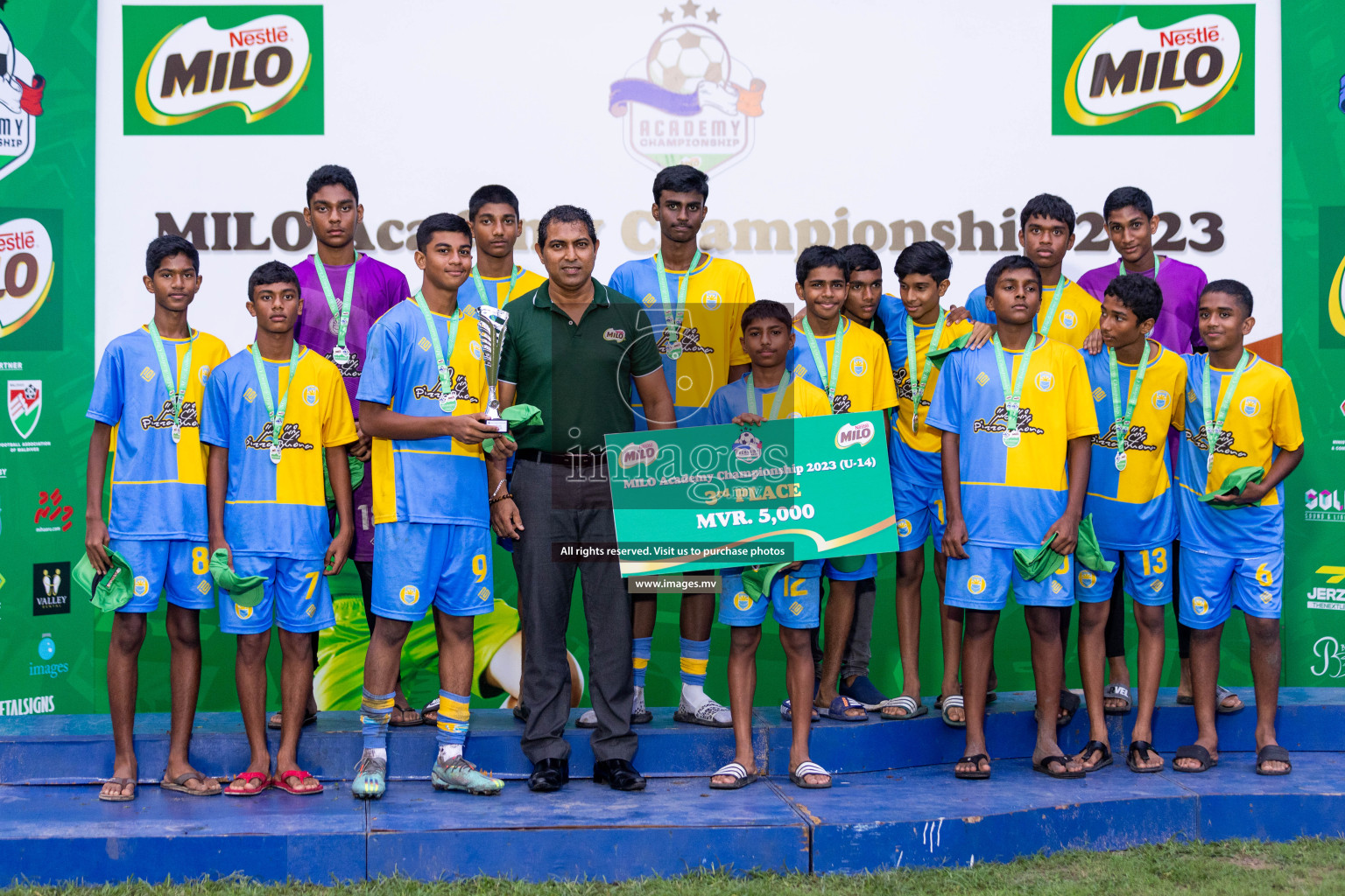 Day 2 of MILO Academy Championship 2023 (u14) was held in Henveyru Stadium Male', Maldives on 4th November 2023. Photos: Nausham Waheed / images.mv