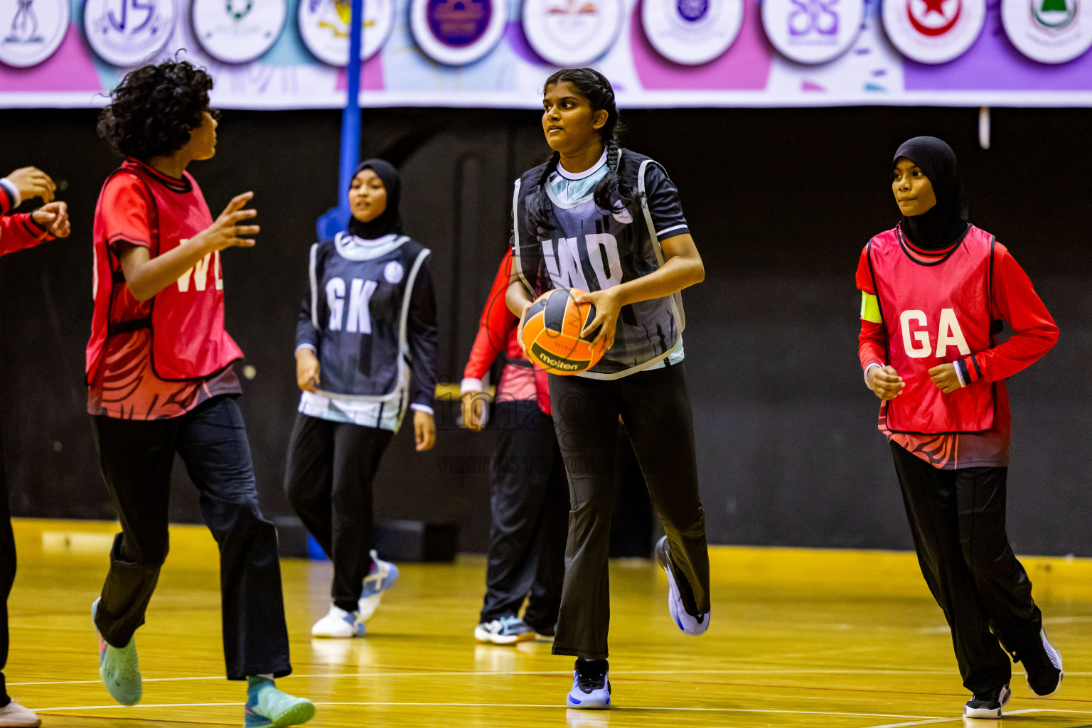 Day 9 of 25th Inter-School Netball Tournament was held in Social Center at Male', Maldives on Monday, 19th August 2024. Photos: Nausham Waheed / images.mv