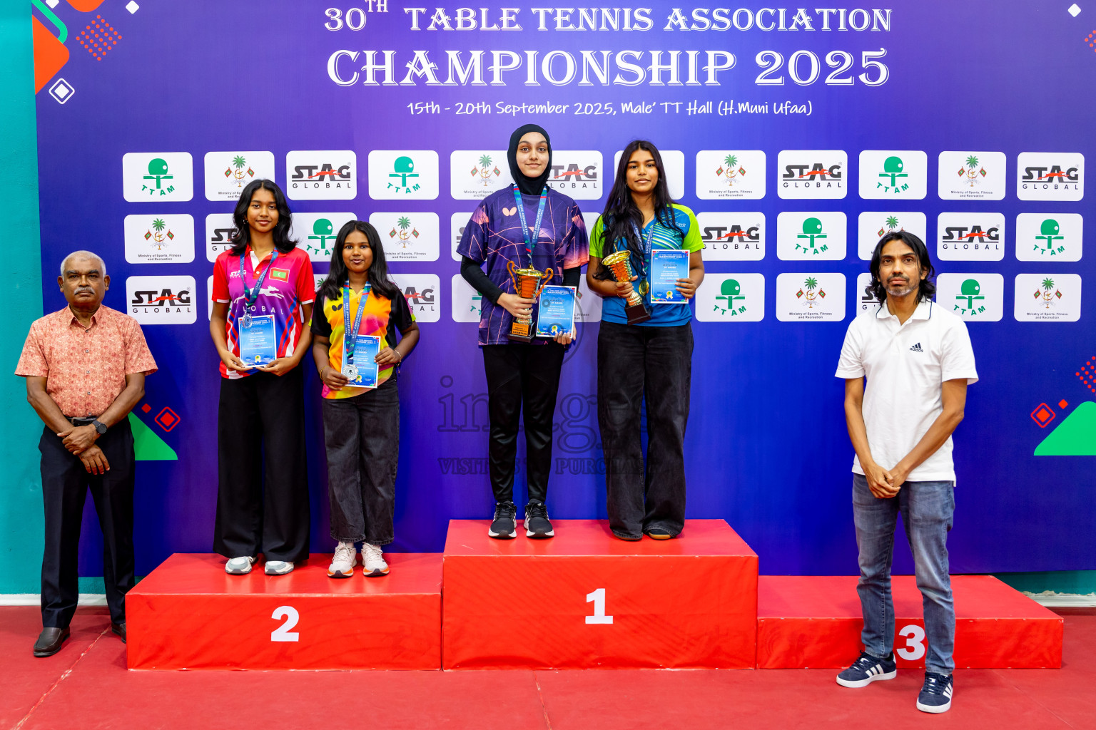 Finals of 30th Table Tennis Association Championship 2025 was held on Saturday, 20th September 2025 in Male' TT Hall, Male', Maldives. Photos: Nausham Waheed / images.mv