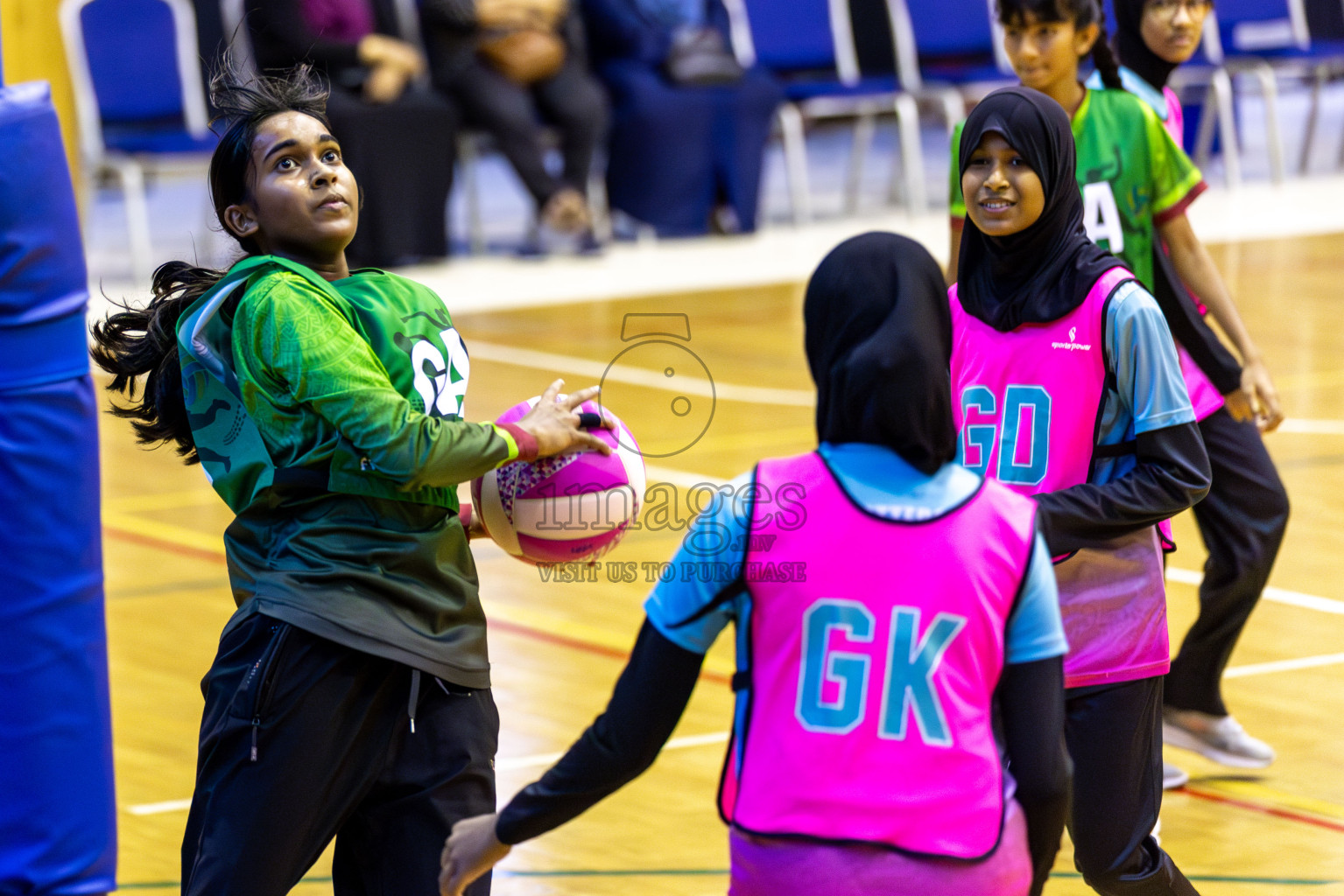 Young Netters B vs Fionti SC in Day 5 of 3rd Netball Junior Championship, held at Social Center on Thursday 23rd January 2025 . Photos: Shuu Abdul Sattar / images.mv