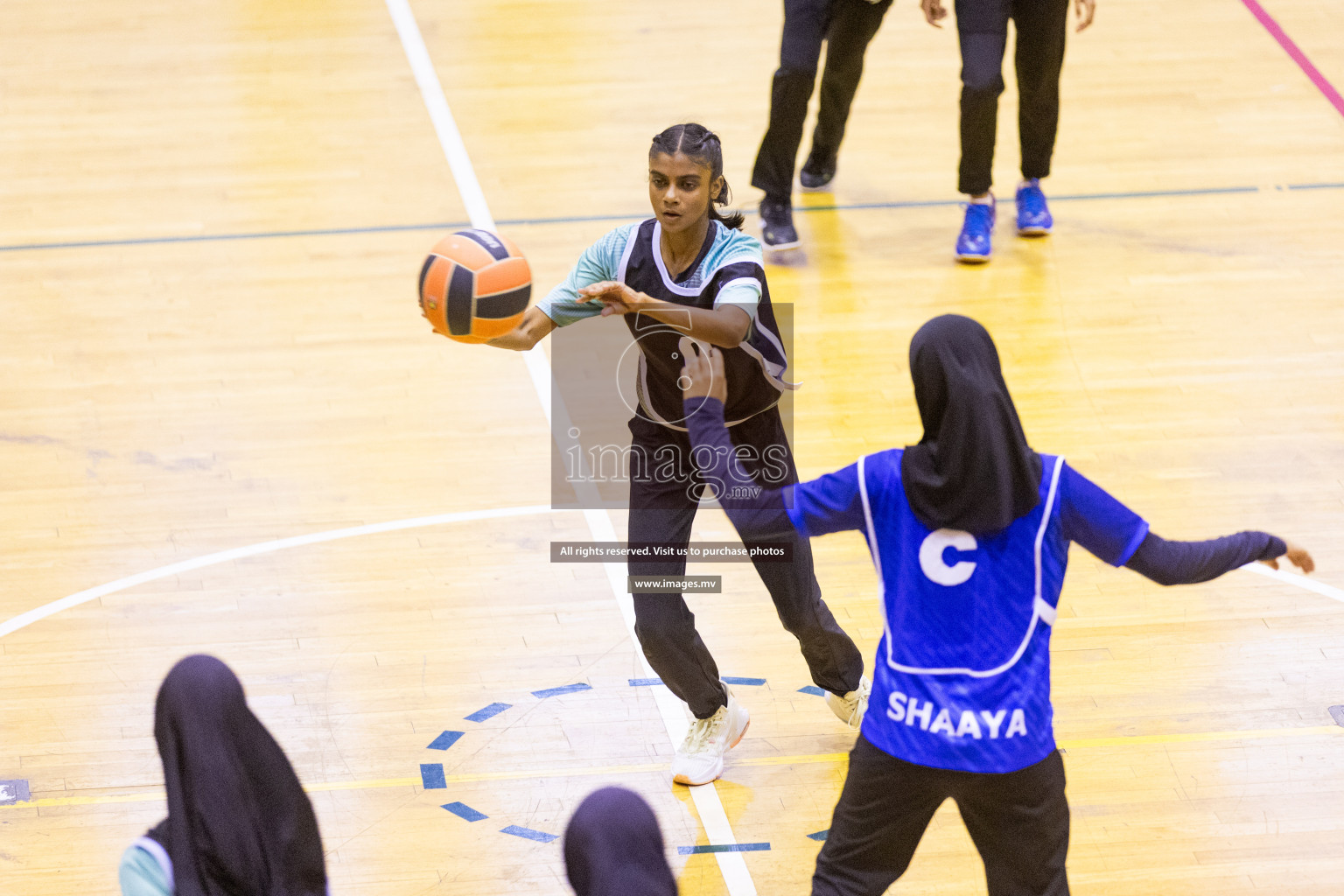 Day 9 of 24th Interschool Netball Tournament 2023 was held in Social Center, Male', Maldives on 4th November 2023. Photos: Nausham Waheed / images.mv