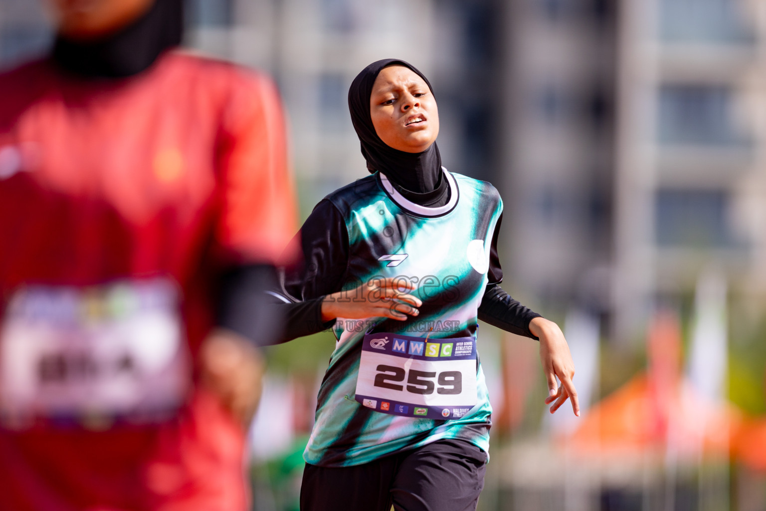 Day 3 of MWSC Interschool Athletics Championships 2024 held in Hulhumale Running Track, Hulhumale, Maldives on Monday, 11th November 2024. 
Photos by: Hassan Simah / Images.mv