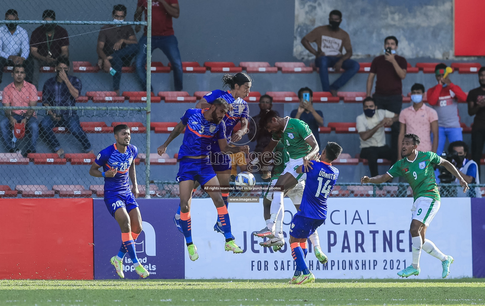 Bangladesh vs India in SAFF Championship 2021 held on 1st October 2021 in Galolhu National Stadium, Male', Maldives