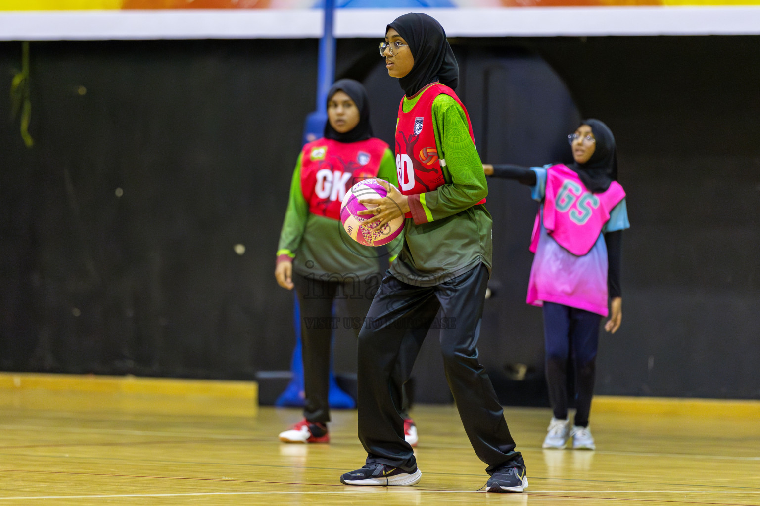 Fionti A Team vs Netkids B in Day 3 of 3rd Netball Junior Championship, held at Social Center on Wednesday 22nd January 2025 . Photos: Shuu Abdul Sattar / images.mv
