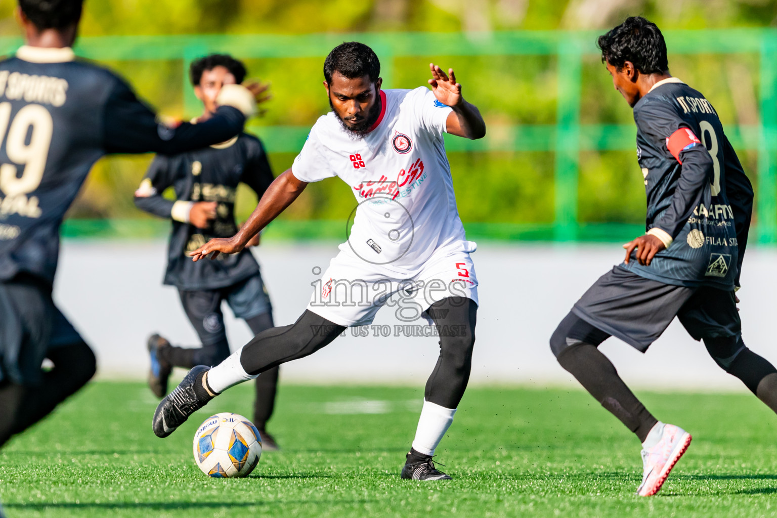 Furious FC vs JT Sports from Manadhoo Council Cup 2024 in N Manadhoo Maldives on Saturday, 24th February 2023. Photos: Nausham Waheed / images.mv