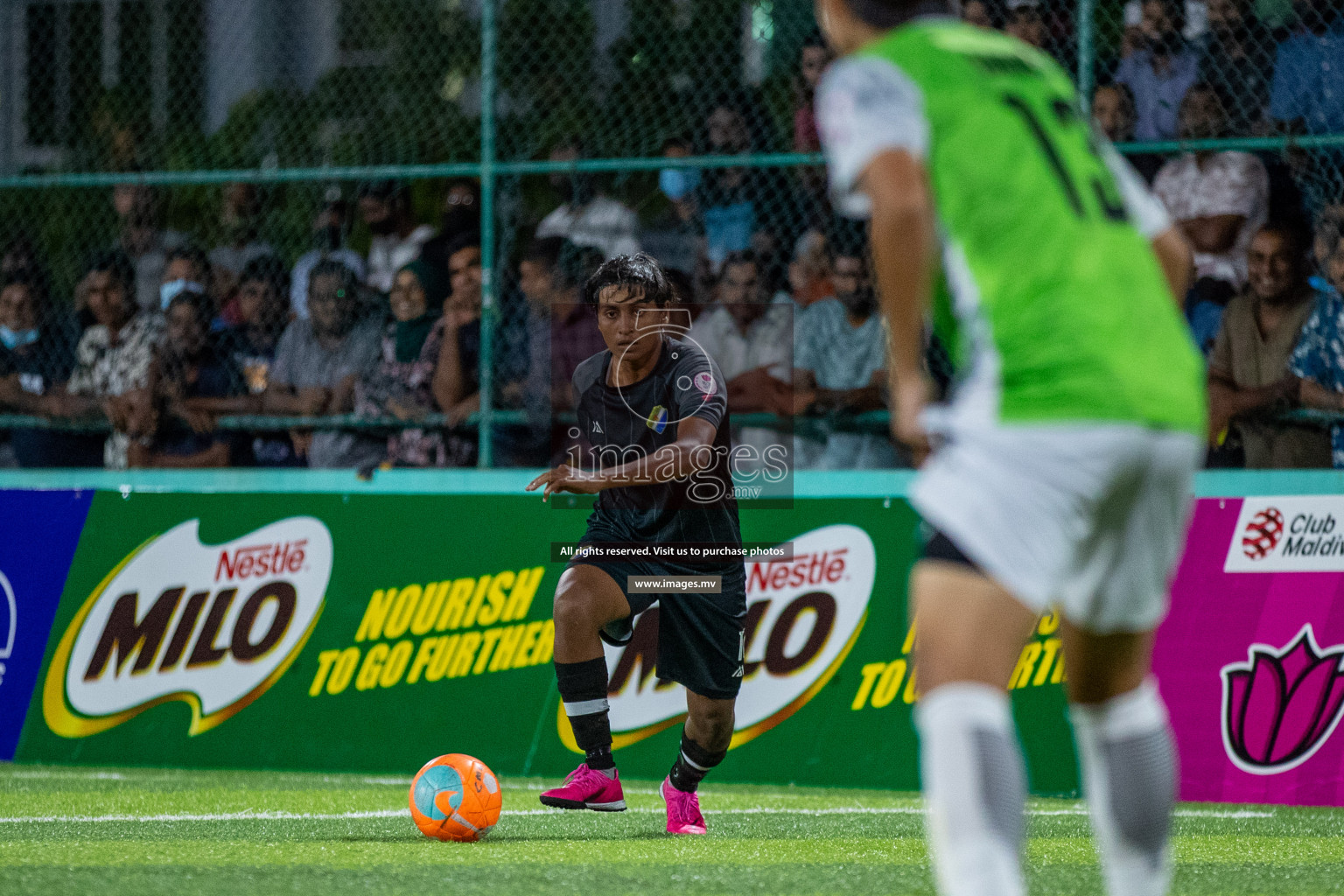 Club WAMCO vs DSC in the Semi Finals of 18/30 Women's Futsal Fiesta 2021 held in Hulhumale, Maldives on 14th December 2021. Photos: Ismail Thoriq / images.mv