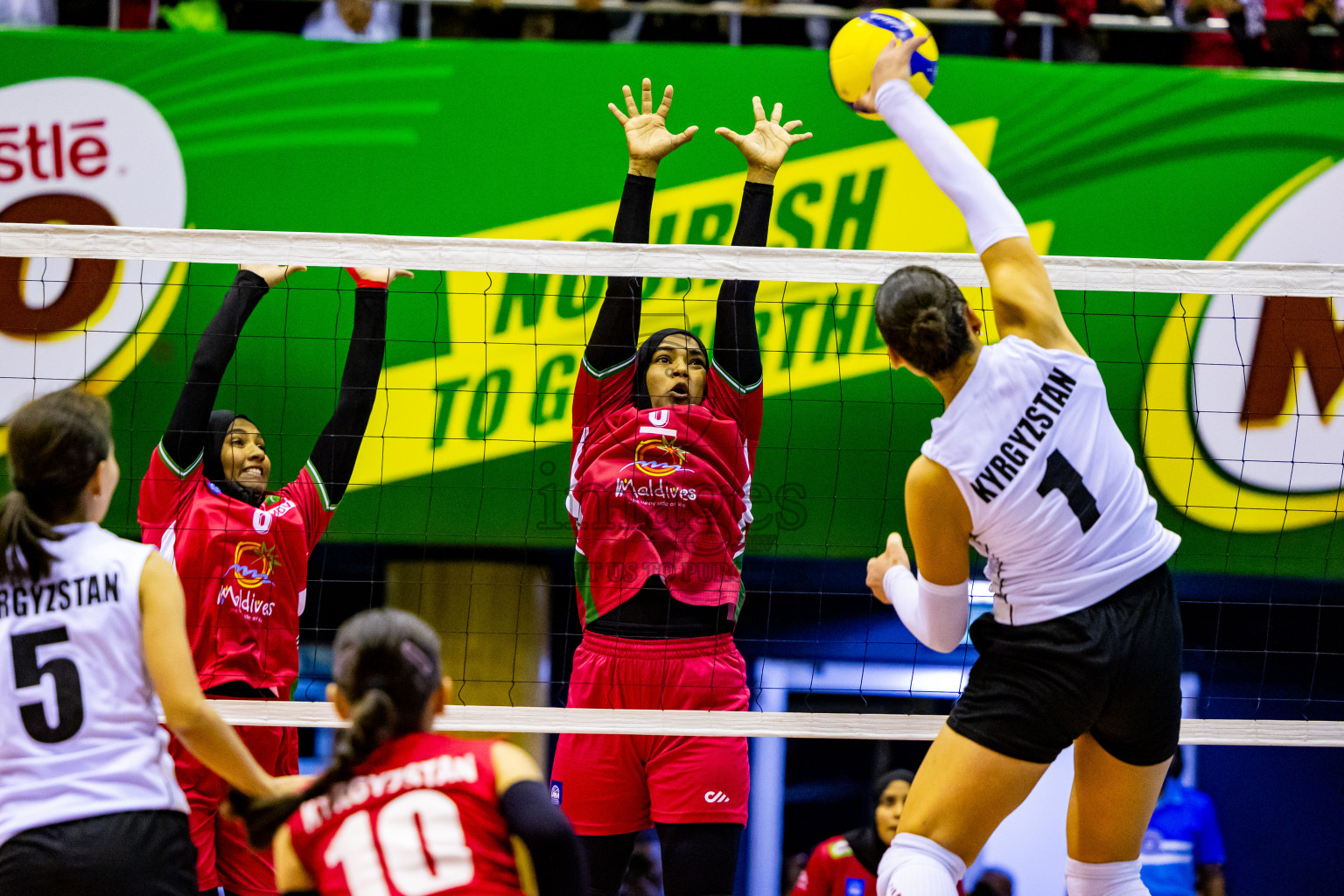 Final of CAVA Woman's Volleyball Challenge Cup 2024 was held in Social Center, Male', Maldives on Wednesday, 11th September 2024. Photos: Nausham Waheed / images.mv