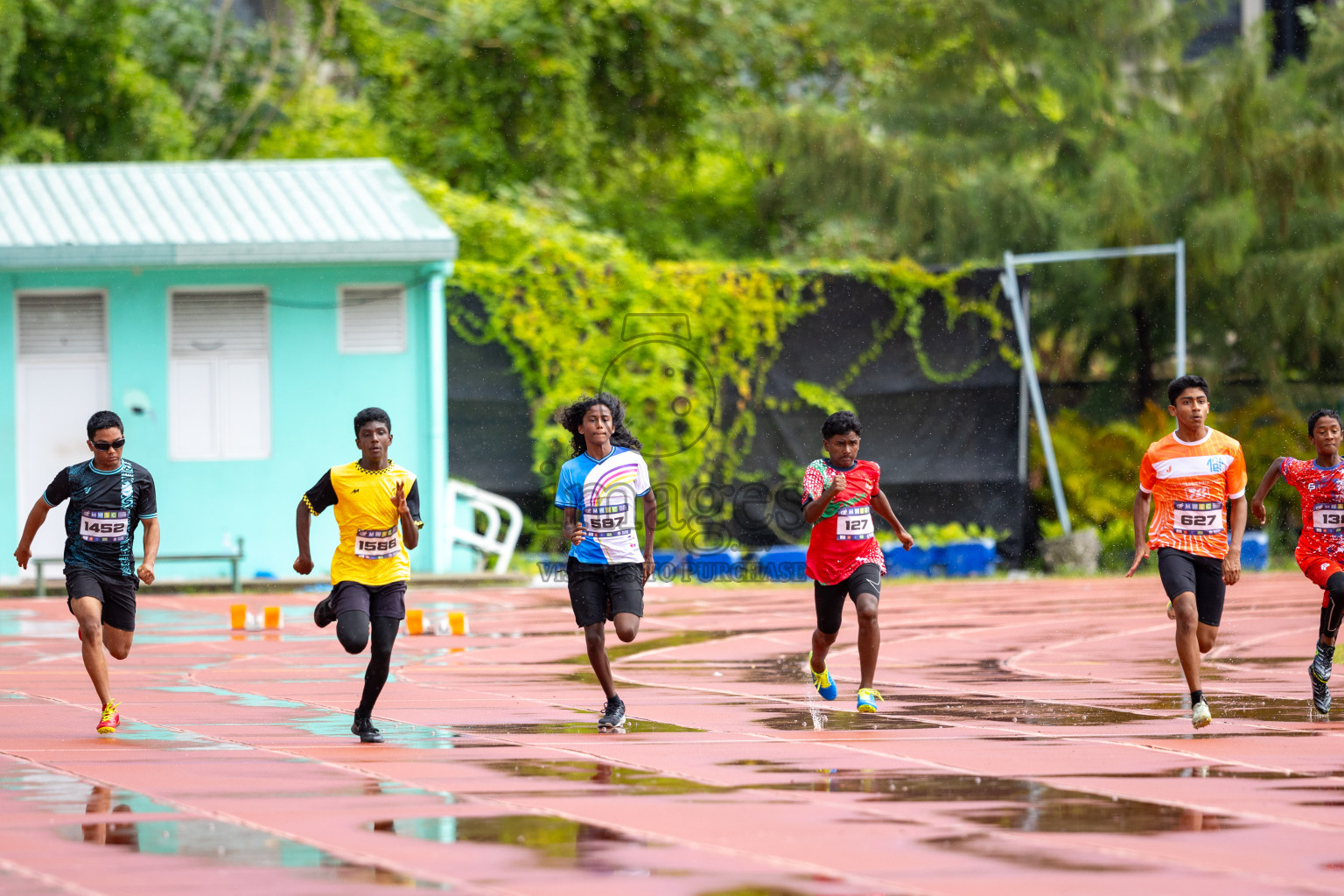 Day 1 of MWSC Interschool Athletics Championships 2024 held in Hulhumale Running Track, Hulhumale, Maldives on Saturday, 9th November 2024. 
Photos by: Ismail Thoriq / images.mv