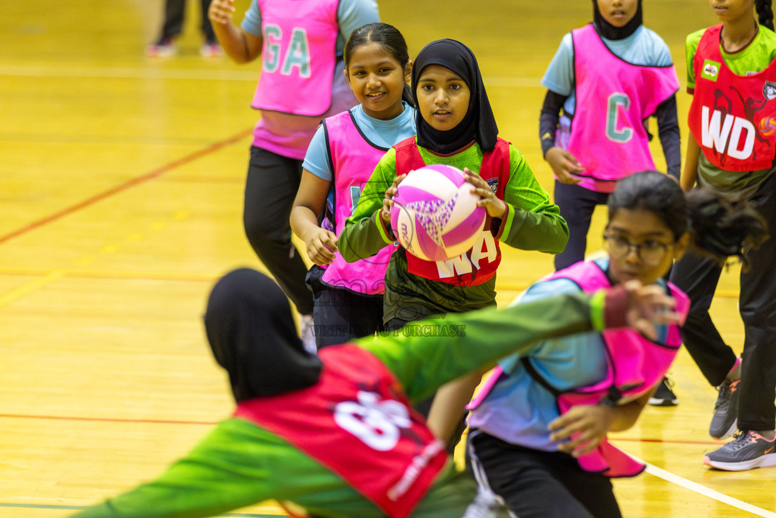 Fionti SC vs Netgen A in Day 6  of 3rd Netball Junior Championship, held at Social Center on Friday 24th January 2025 . Photos: Shuu Abdul Sattar / images.mv