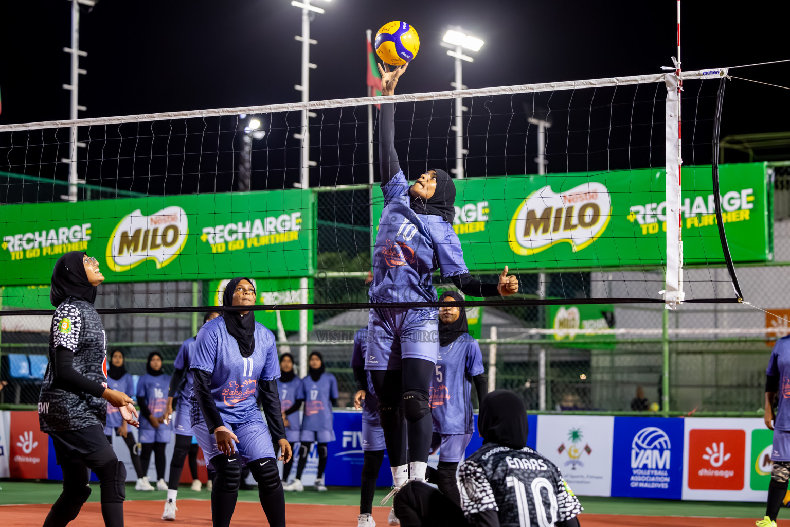 Goodies Sports Club vs Club Volleyball in Milo National Junior Volleyball Championship 2025 Day 4 was held on Tuesday, 25th November 2025 at Ekuveni Turf Court Male', Maldives. Photos: Nausham Waheed / images.mv