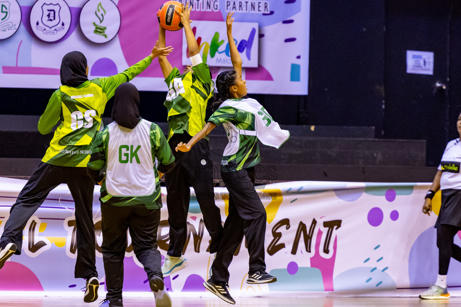 Day 12 of 25th Inter-School Netball Tournament was held in Social Center at Male', Maldives on Thursday, 22nd August 2024. Photos: Nausham Waheed / images.mv