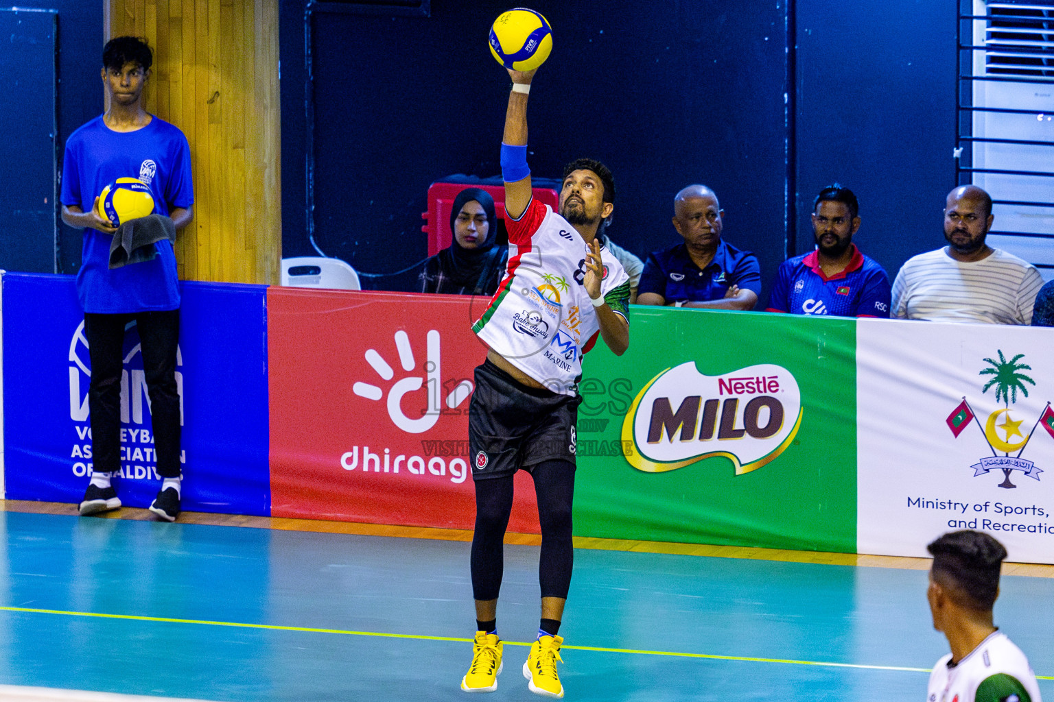 Dhivehi Sifainge Club vs Huraa Community Club in Semi Finals of MILO VAM Cup 2025 held in Male', Maldives on Tuesday, 1st July 2025 at Social Center Indoor Hall Photos By: Nausham Waheed / images.mv