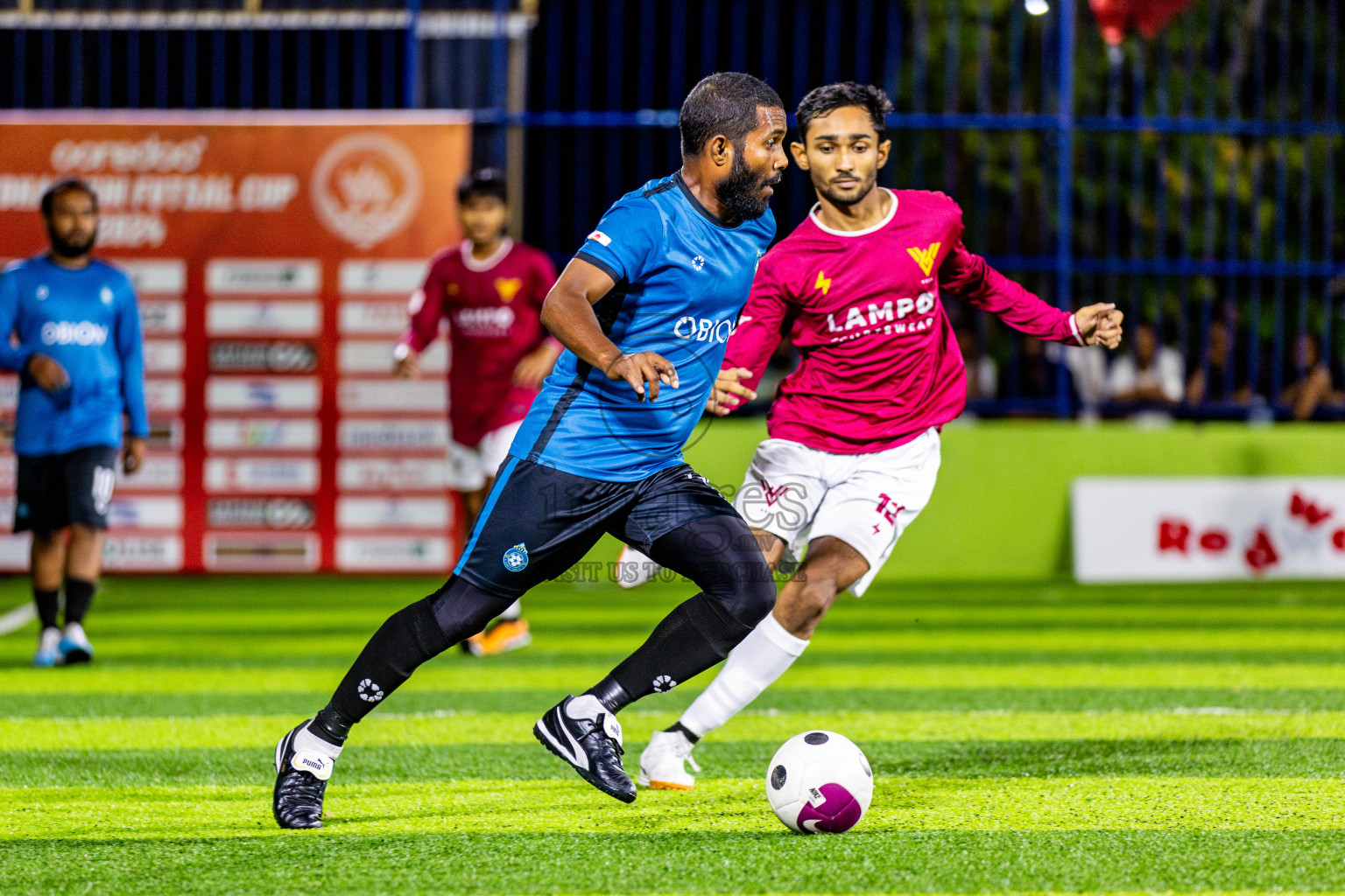 V Vela vs Eighty Four FC in Day 6 of Eydhafushi Futsal Cup 2024 was held on Saturday, 13th April 2024, in B Eydhafushi, Maldives Photos: Nausham Waheed / images.mv