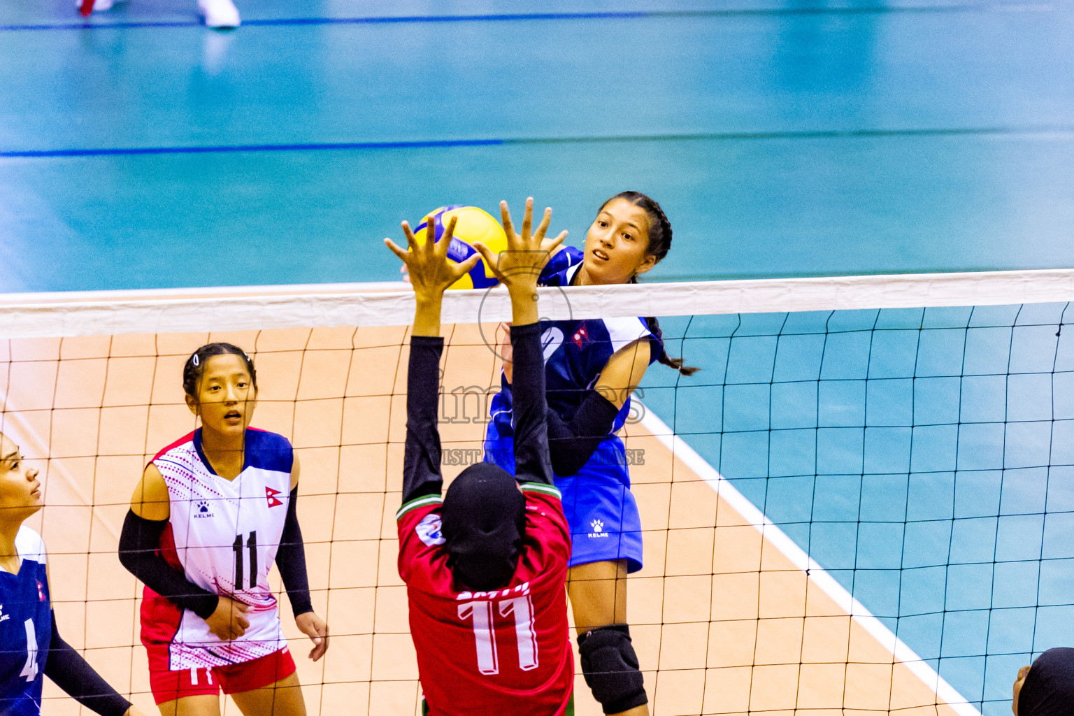 Nepal vs Maldives in Day 3 of CAVA U20 Woman's Volleyball Championship 2024 was held in Social Center, Male', Maldives on 20th July 2024. Photos: Nausham Waheed / images.mv