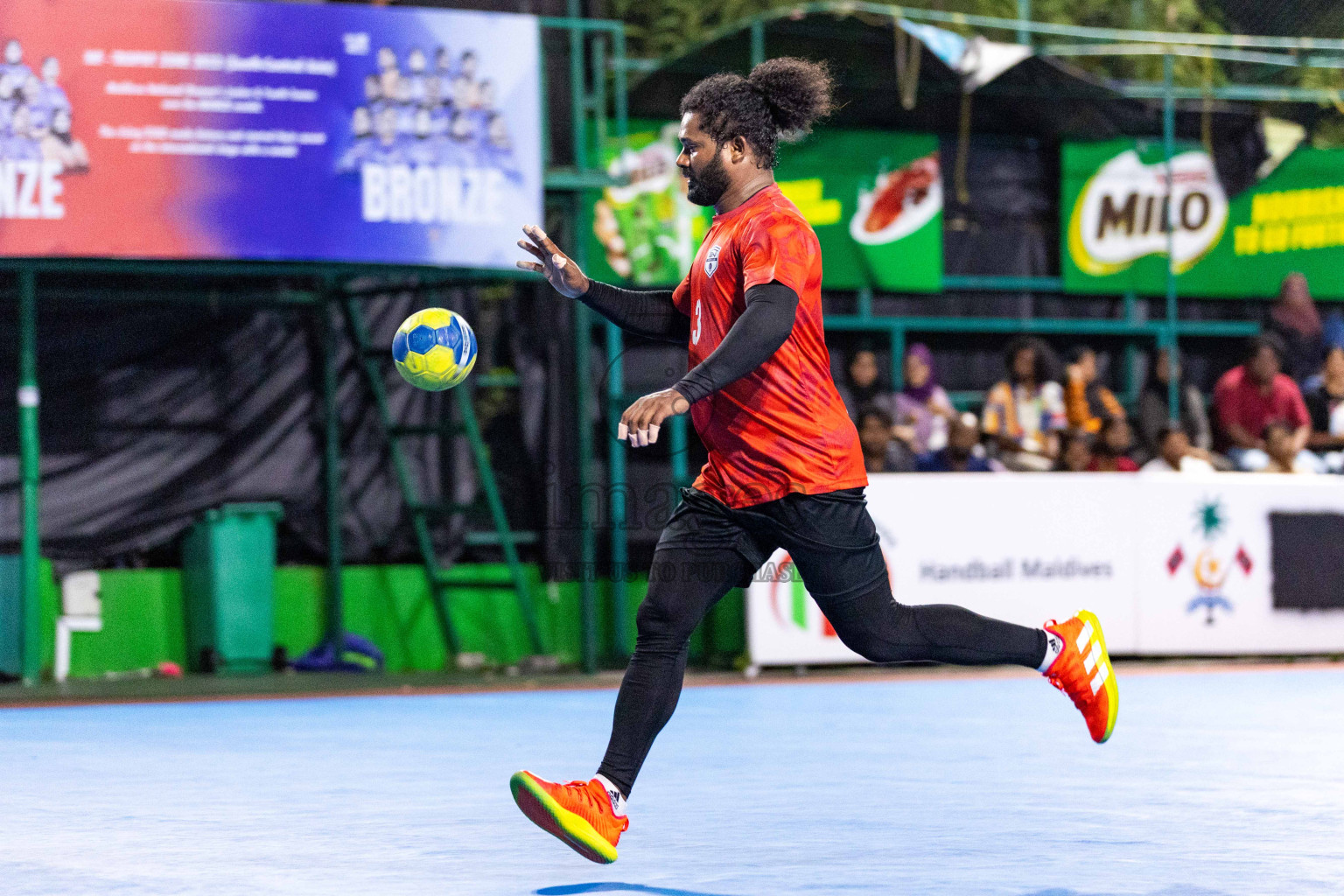 Day 19 of 10th National Handball Tournament 2023, held in Handball ground, Male', Maldives on Tuesday, 19th December 2023 Photos: Nausham Waheed/ Images.mv